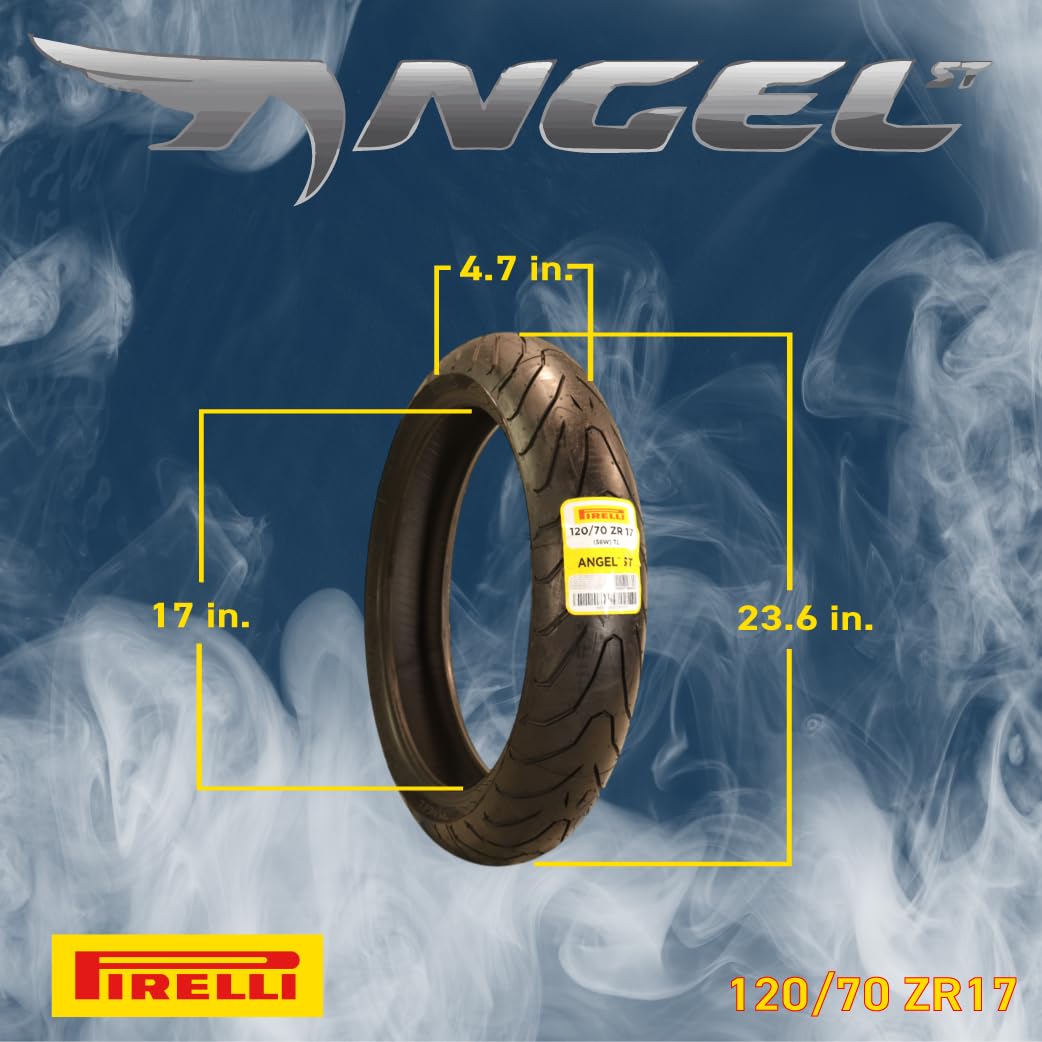 Pirelli Angel ST 120/70ZR17 (58W) Front & 190/55ZR17 (75W) Rear Motorcycle Tires - High-Performance Sport Touring Tire for Enhan