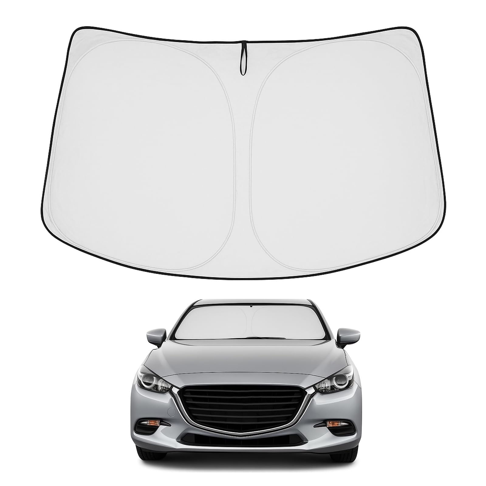 Proadsy Front Windshield Sun Shade Foldable Sunshade Protector Custom Fit 2014-2018 Mazda 3 Accessories 2024 Upgrade