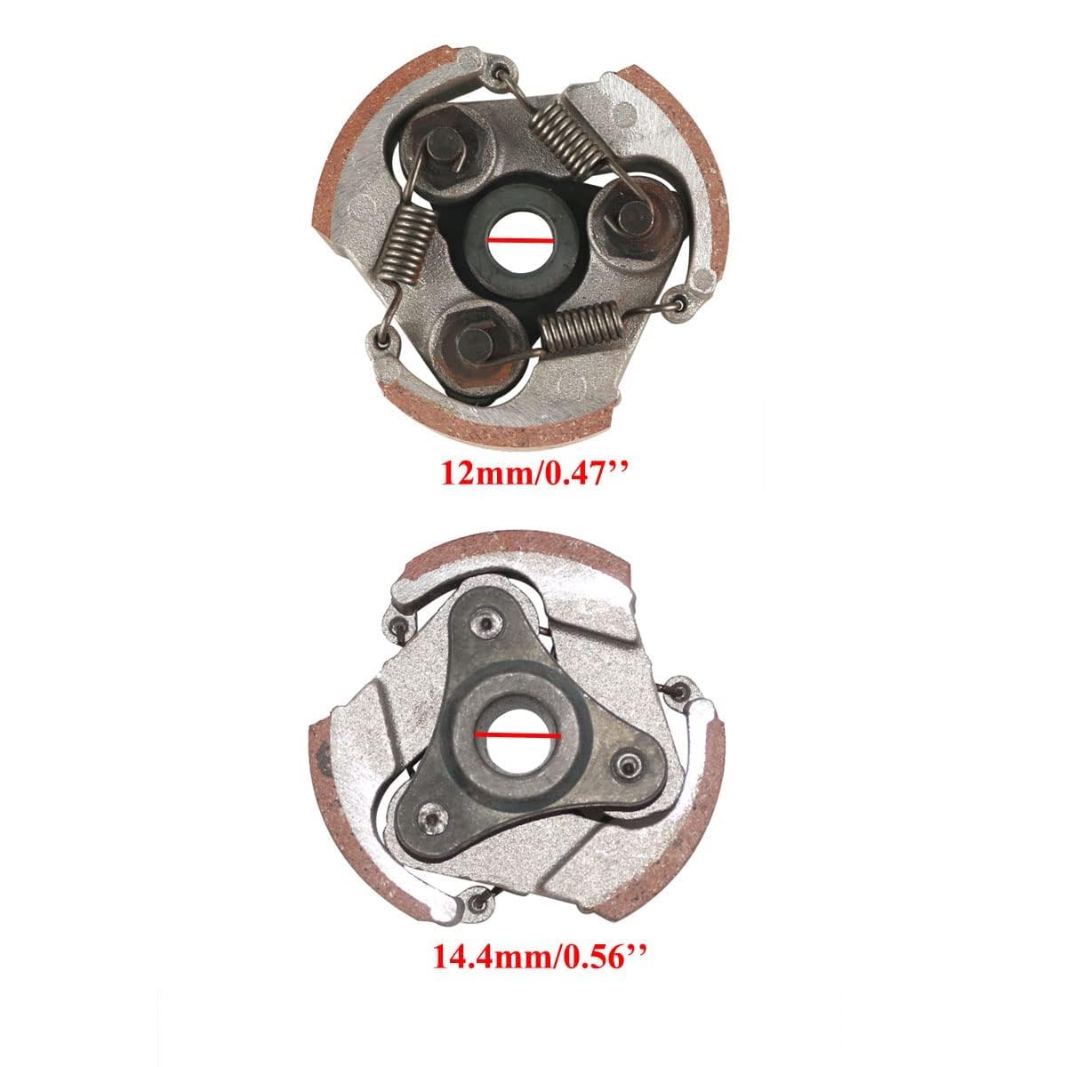 PRO BAT 3 Shoes Centrifugal Clutch Pad No Keyway for 2 Storke 43cc 47cc 49cc Mini Pocket PIT Quad Dirt Bike ATV (Gray)