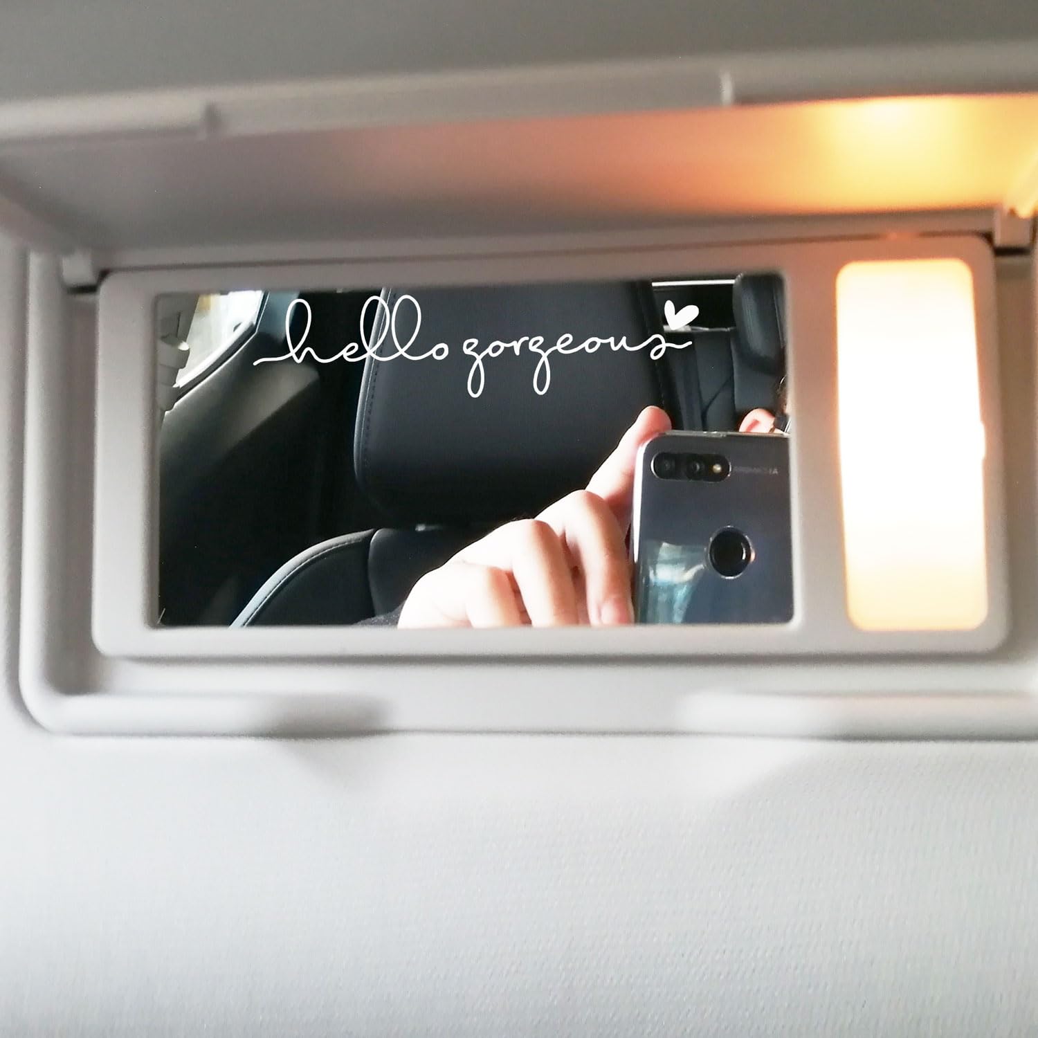 2 X Hello Gorgeous Rearview Mirror Vinyl Decal Sticker, Hello Gorgeous Decal, Self-Love, Self-Care Stickers, Car Windshield, Rea