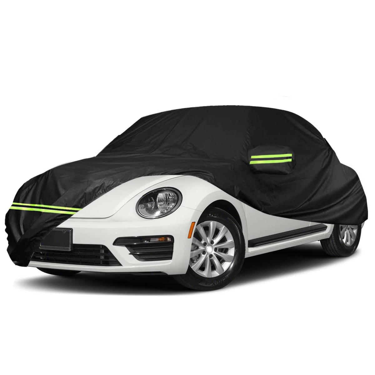 ULROLIT 6 Layer Waterproof Car Cover Compatible with 1998-2022 Volkswagen New Beetle, All Weather 210T Windproof Car Covers with