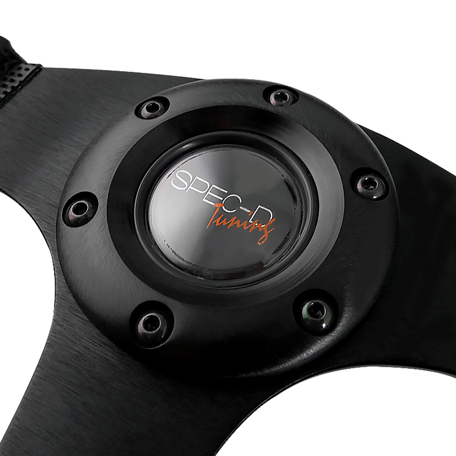 Spec-D Tuning Universal 320mm Racing Steering Wheel JDM Black Leather with Red Stitching