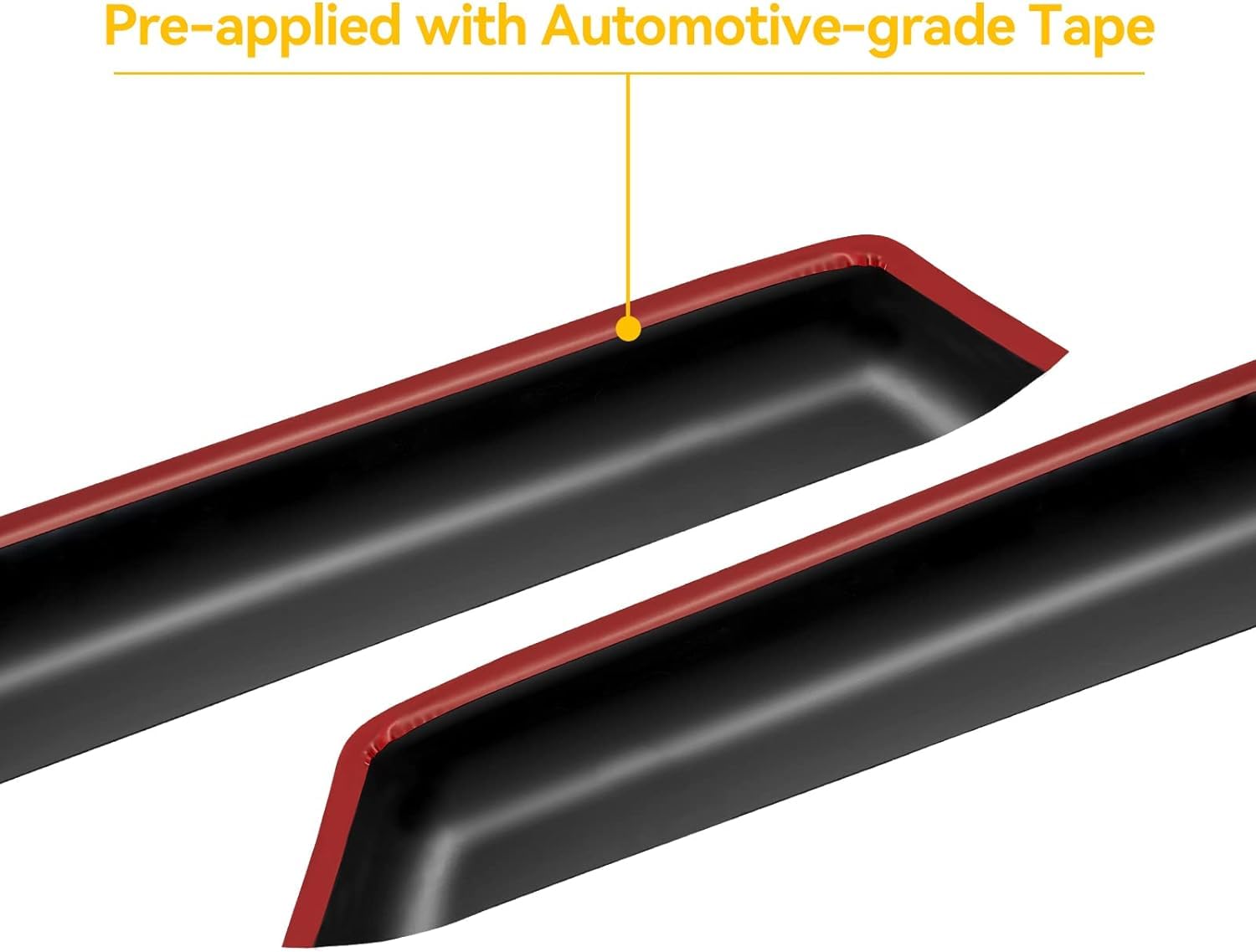 Window Visors Rain Guards For 2019-2025 Dodge Ram 1500 Crew Cab (New Body Style), Out-Channel Window Vent Wind Deflectors Shades
