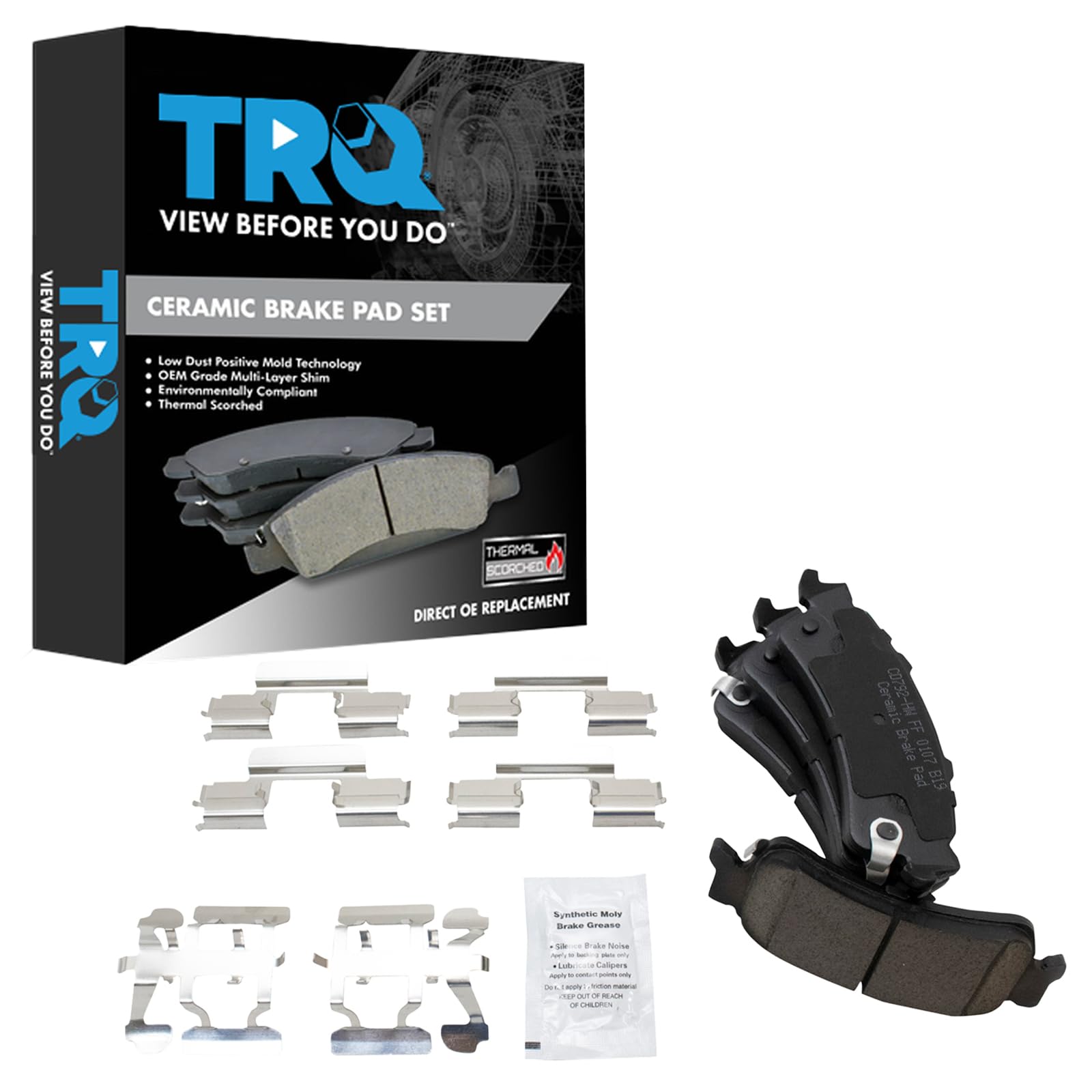 TRQ Rear Posi Ceramic Brake Pad Kit Set for Astro/Avalanche 1500 / Deville/Escalade/Escalade EXT/Safari/Sierra 1500 / Silverado 