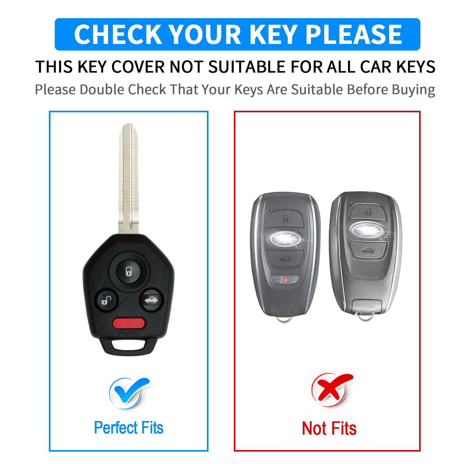 Qbuc For Subaru Key Fob Cover With Keychain Soft Tpu Protection Case Compatible With 2008-2019 Ascent Brz Crosstrek Forester Imp