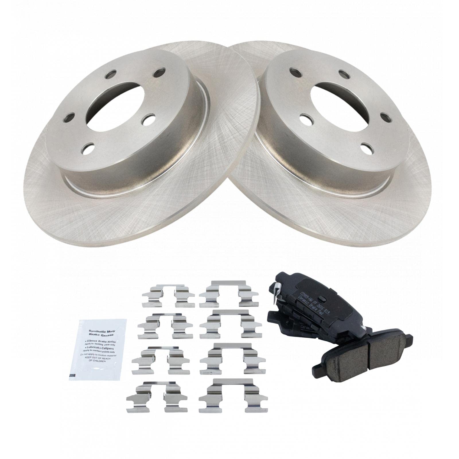 TRQ Rear Brake Pad & Rotor Kit Brake Pads Brake Rotor Ceramic Compatible with 2019 Nissan Altima