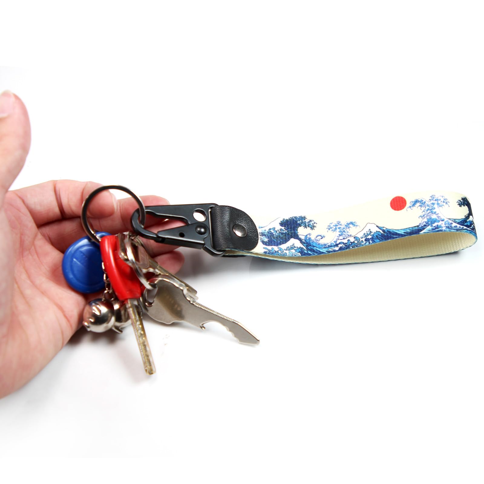 Dsycar JDM Keychain, Car Motorcycle Key Chains Jet Key Tag for JDM Cars, Bikes, Scooter, ATV, UTV [Wave]