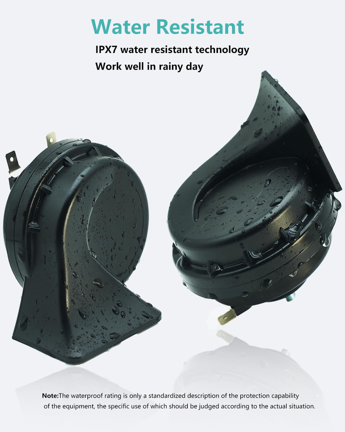 NEOGET Horns Car Horn 12V Super Loud Electric Waterproof Horn High Low Daul Tone Fit for Any 12 Volt Vehicles Auto Replacement U