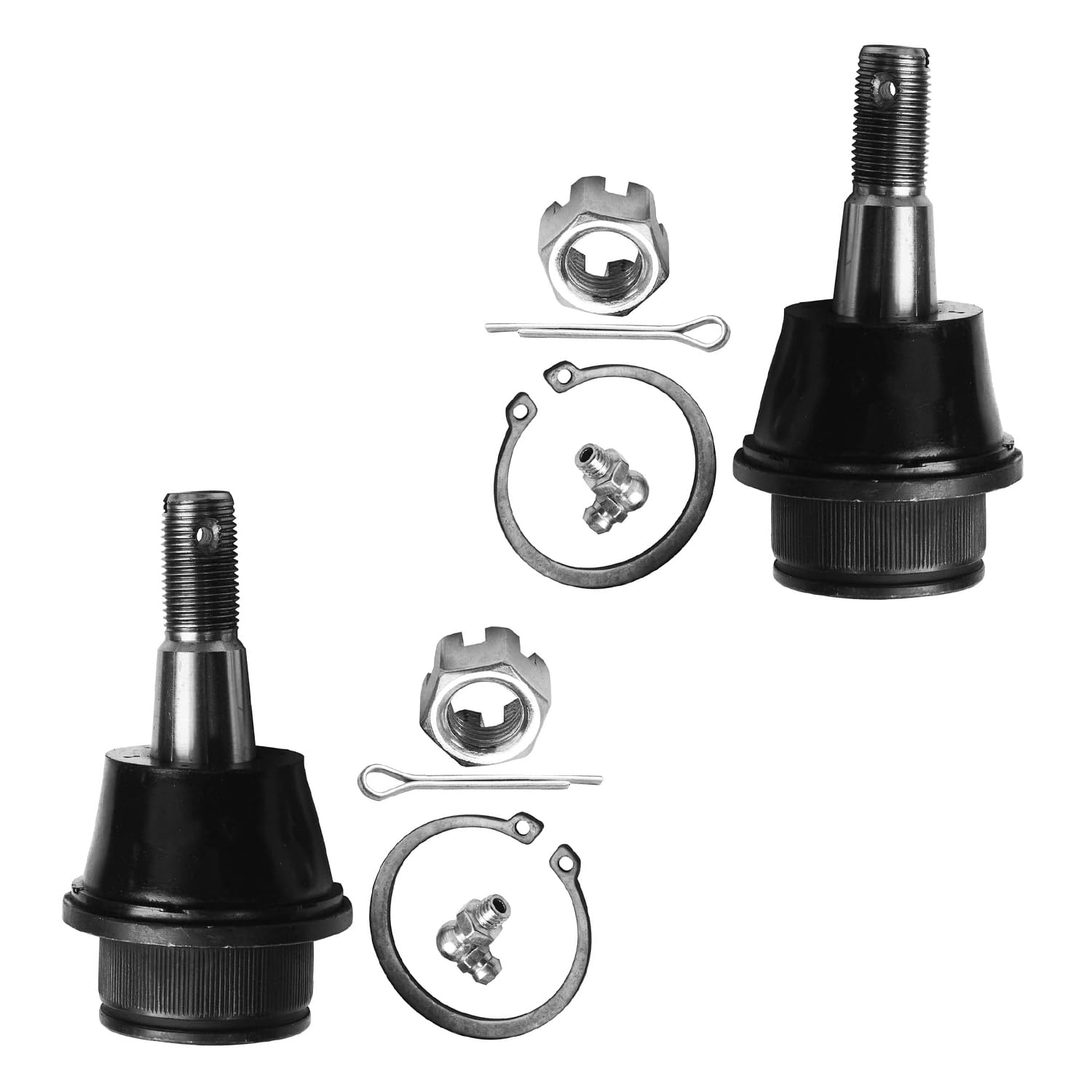 Detroit Axle - 4WD Front 12pc Suspension Kit for Dodge Ram 1500, 2002 2003 2004 2005, 2 Upper Control Arms 2 Lower Ball Joints 2 Sway Bar Links 4 Outer & Inner Tie Rod Ends 2 Boots Replacement