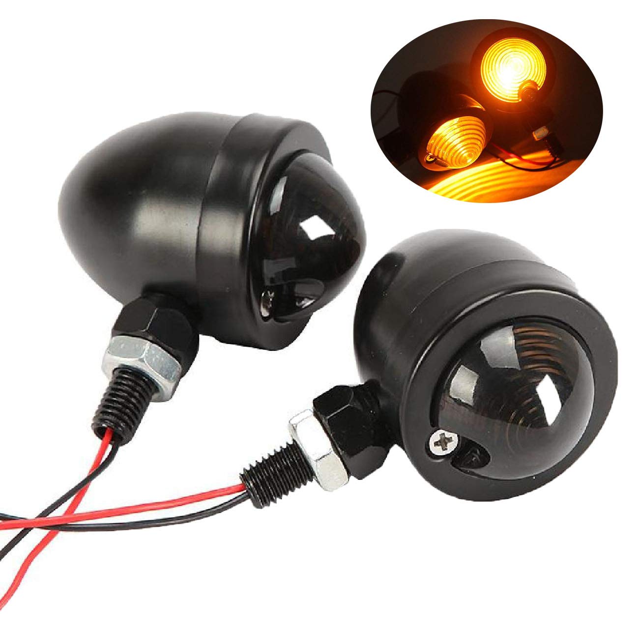 Innoglow Motorcycle Turn Signal Lights Bulb Amber Universal Incandescent Lens Indicators Blinkers Lights For Custom Suzuki Kawas