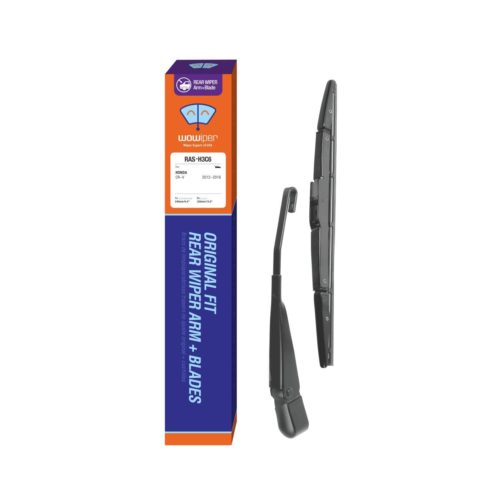 Wowiper Rear Wiper Arm With Blades Assembly For Honda Crv 2016 2015 2014 2013 2012, Genuine Oe Back Windshield Wiper 76720-T0A-0