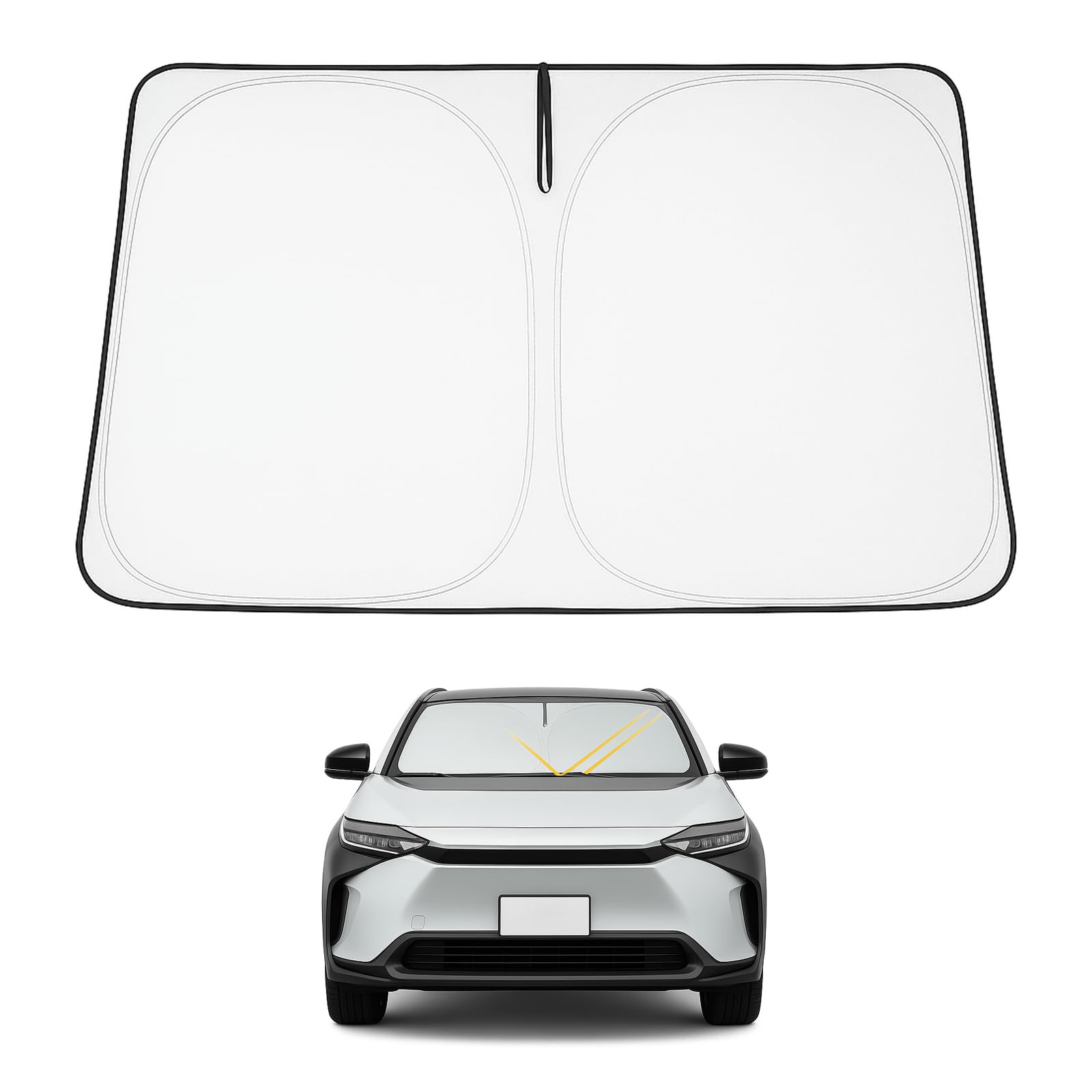 Proadsy 2025 Upgrade Front Windshield Sun Shade Foldable Sunshade Protector Custom Fit 2023-2024 2025 Toyota bZ4X Accessories