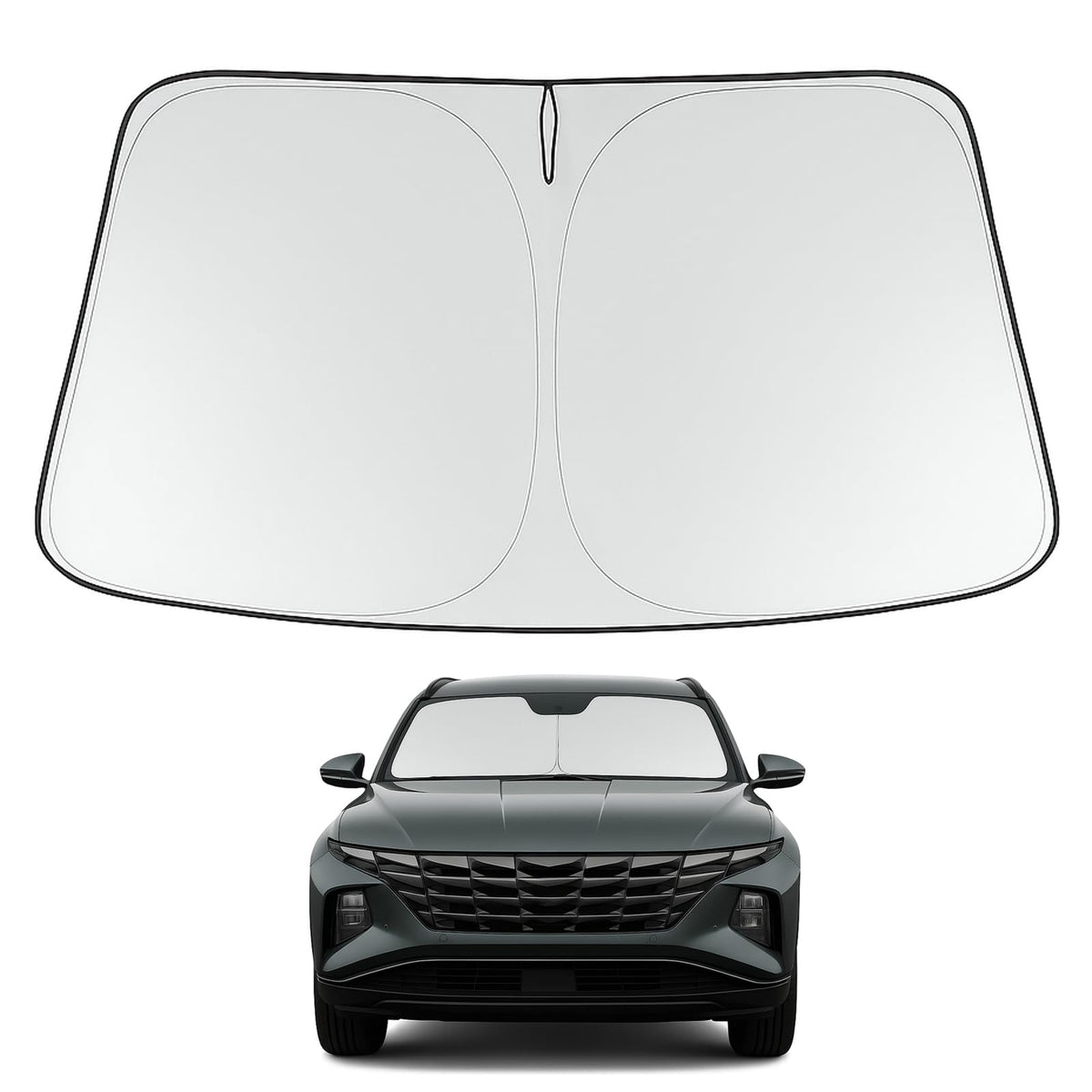 Proadsy 2025 Upgrade Windshield Sun Shade Custom Fit Hyundai Tucson 2025 2024 2023 2022 Front Window Sunshade Protector Foldable
