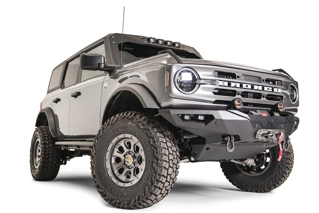 Fab Fours Fb21-F5251-1 Lifestyle Winch Front Bumper Fits 21-23 Ford Bronco - 2 Stage Black Powder Coated - W/No Guard