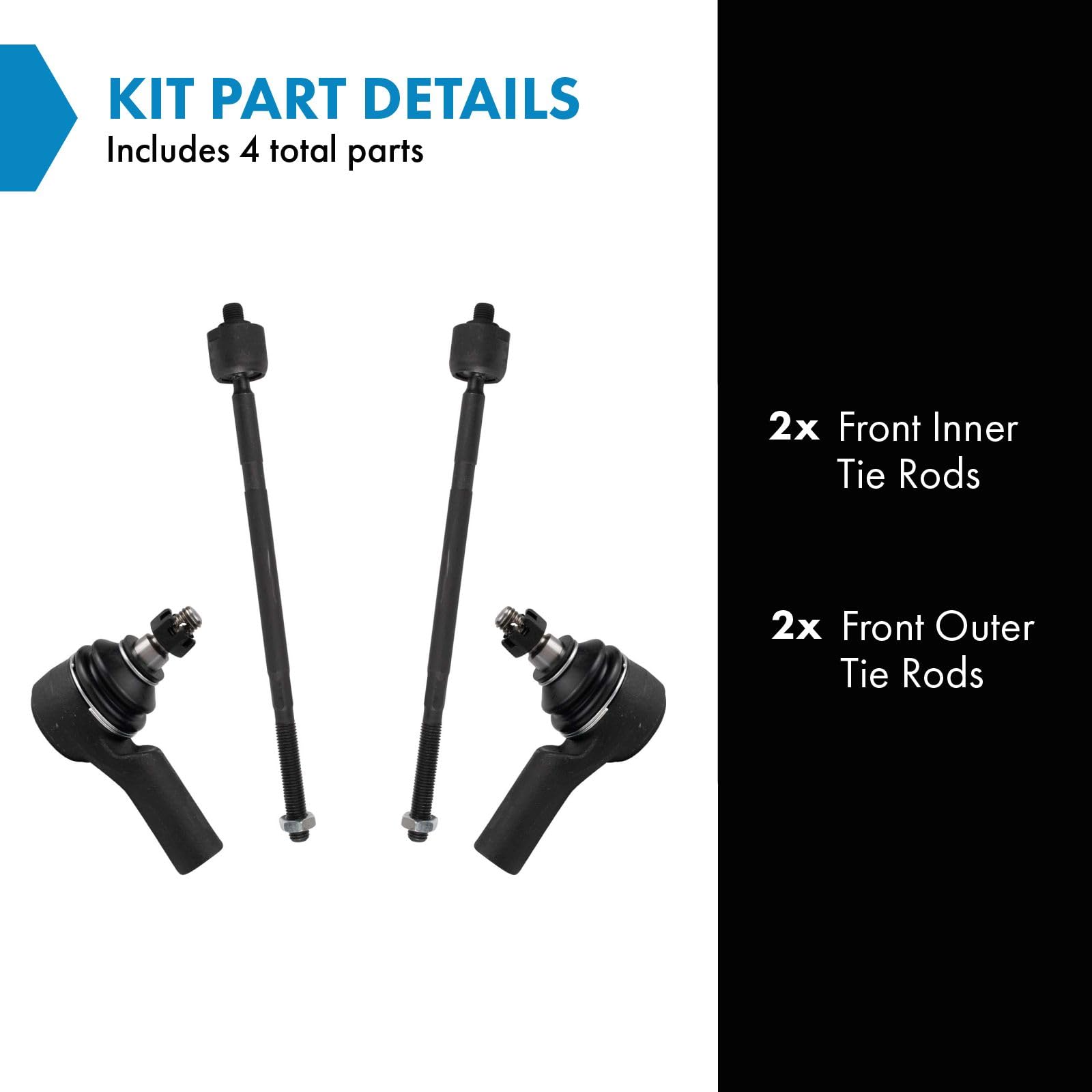 Trq Front Tie Rod Set Compatible With 2010-2013 Ford Transit Connect