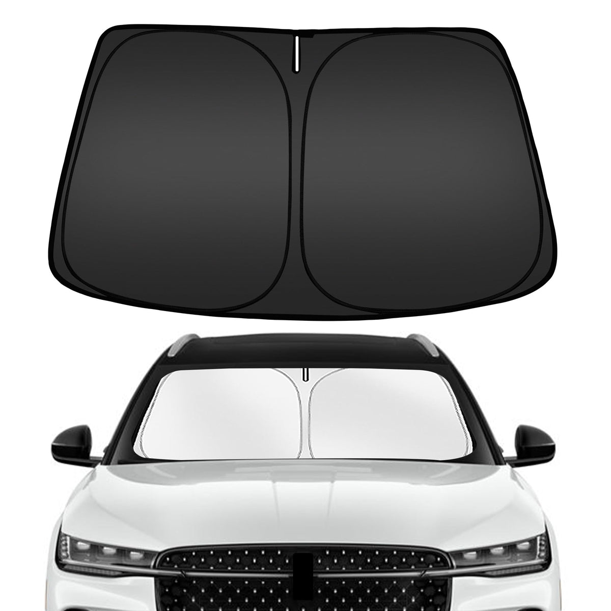 Arismotor Windshield Sun Shade For Lincoln Nautilus 2024-2025, Custom Fit Foldable Front Window Sunshade Sun Visor Protector, Bl