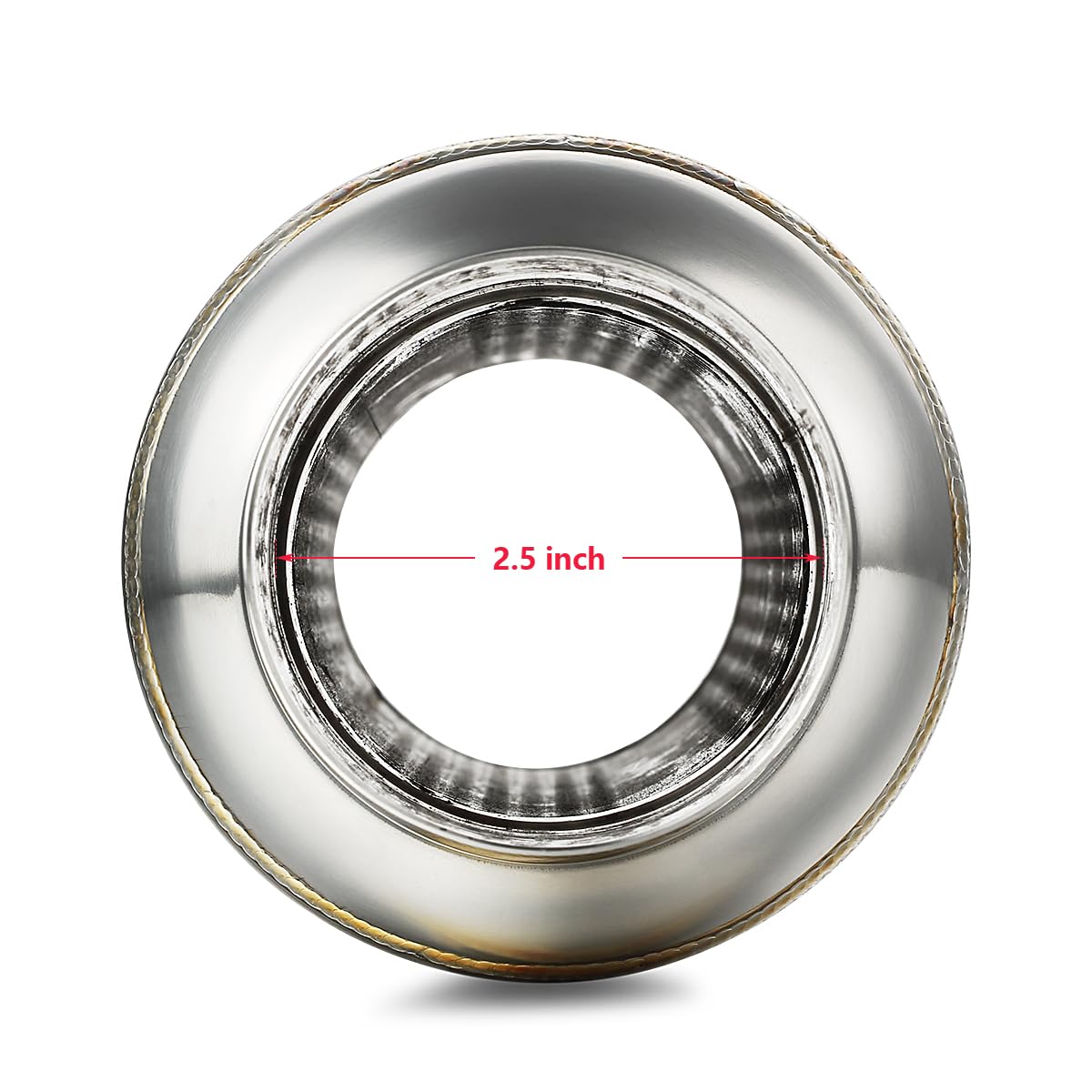 A-Karck 2.5'' Inlet Resonator, Exhaust Resonator Muffler Stainless Steel Polished 2.5'' Inlet 2.5'' Outlet 16'' Overall Length S