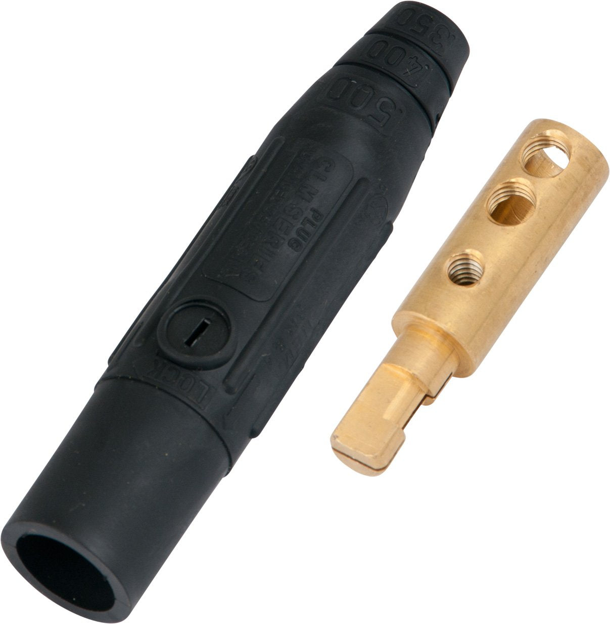 Marinco Clm2M-A Clm Cam Type, Series 15 Mini Inline, Single Pin Connector, 150 Amp, 600 Volt, 8 - #2 Awg, Male - Black (A)