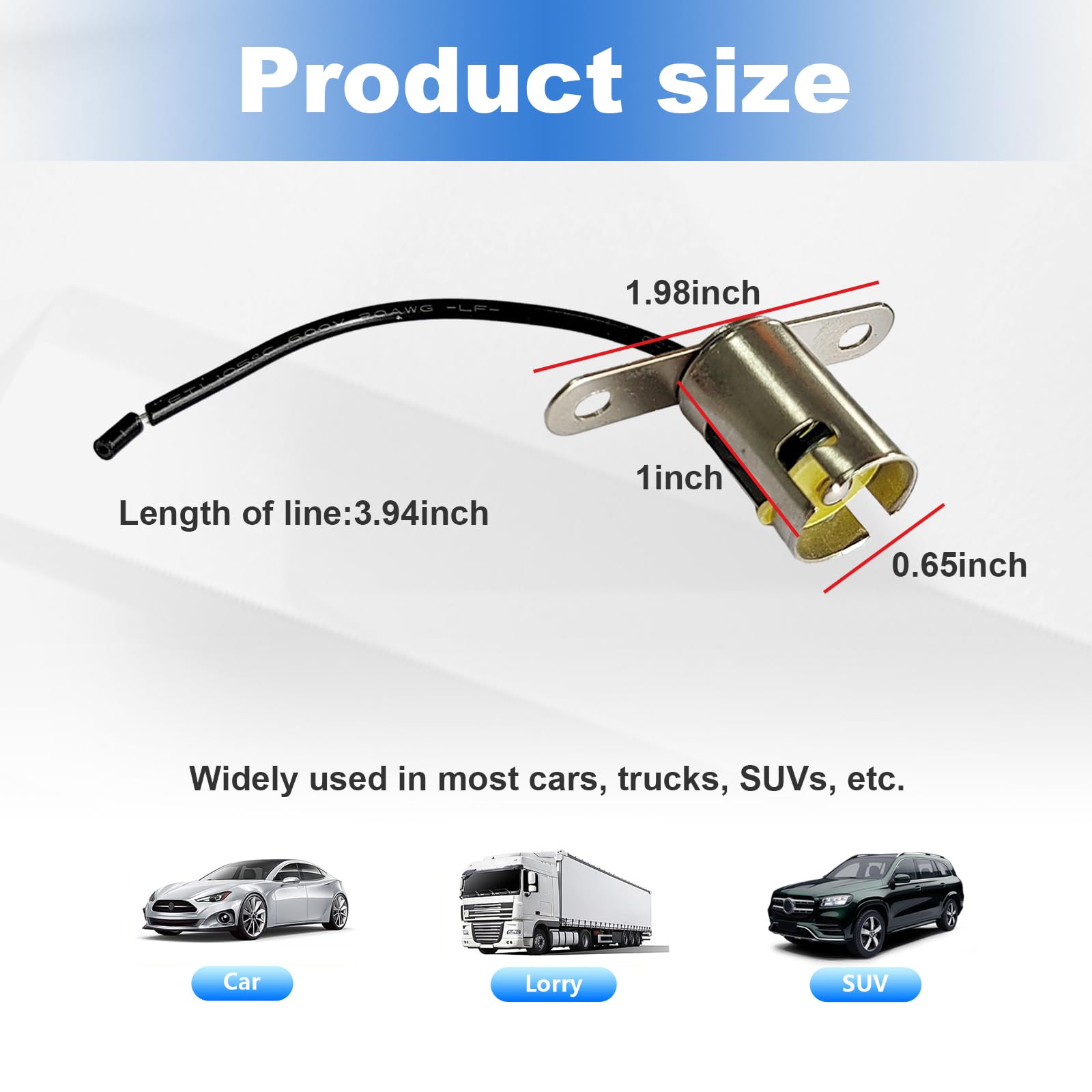 Augeny 2PCS Car Light Bulb Socket, BA15S LED Bulb Light Lamp Socket Adapter, 1156 Light Bulb Socket Holder with Wire Connector,