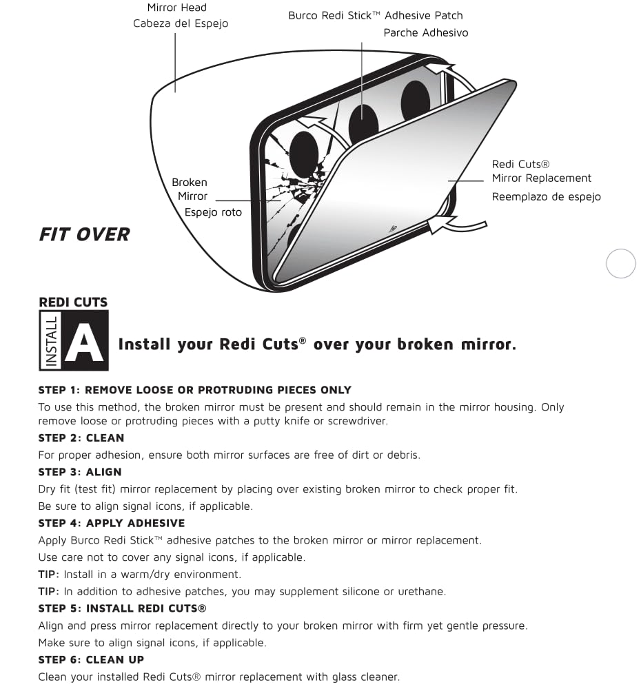 Compatible With 03-08 Bmw Z4 Passenger Mirror Glass Fit Over Compatible With Heated Auto Dimming Only