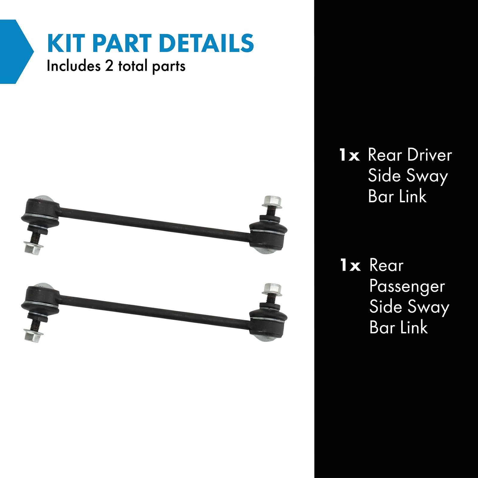 Trq Rear Sway Bar Stabilizer Link Set Compatible With 2005-2015 Nissan Xterra