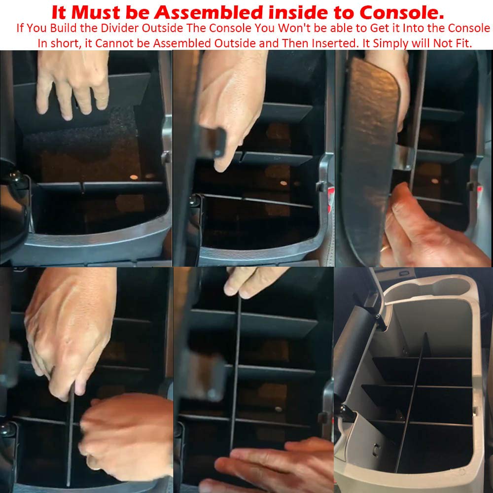 EDBETOS Center Console Organizer Insert Dividers Compatible with Toyota Tacoma 2005-2015 2nd Gen Tacoma Accessories Armrest Box Secondary Storage Interlock ABS Material