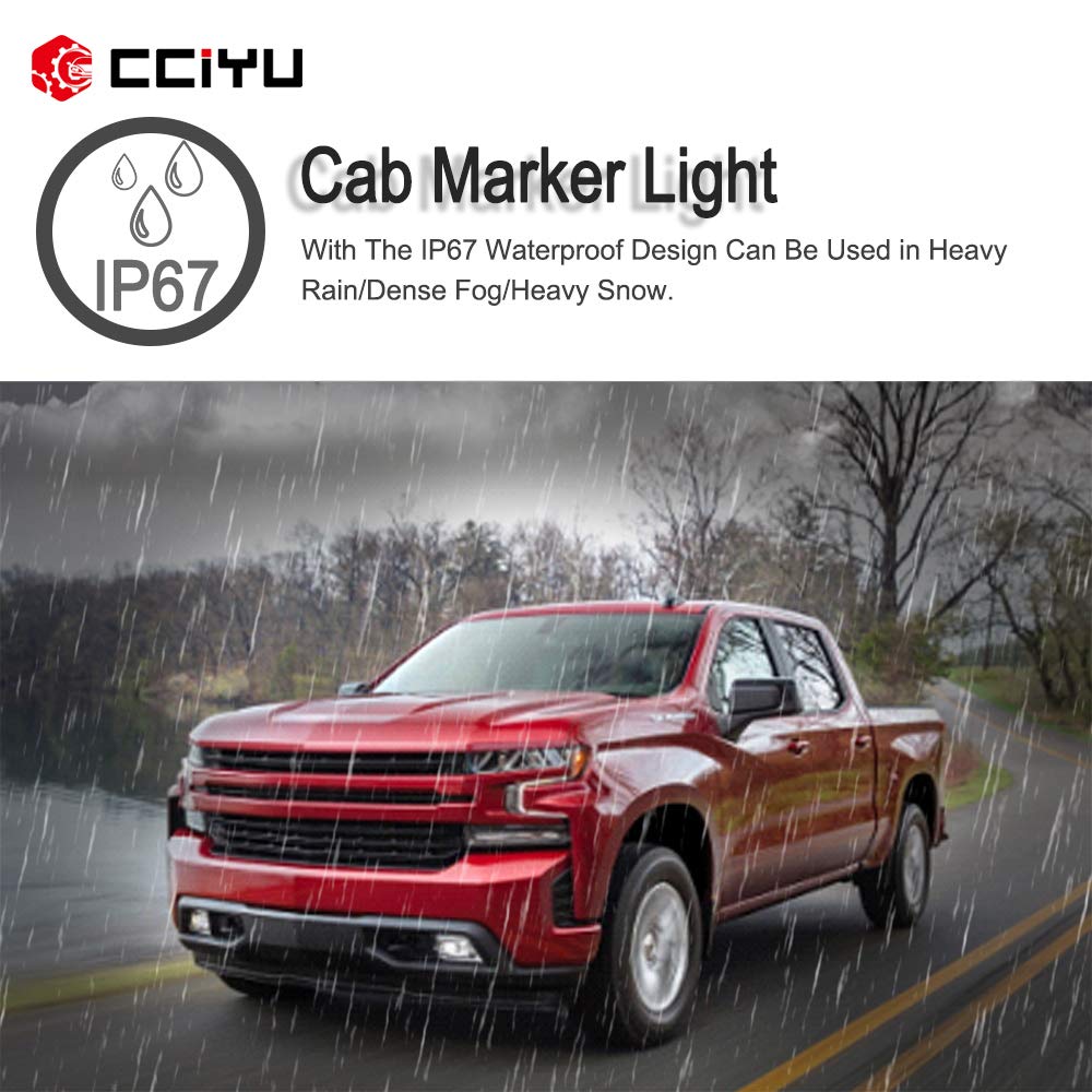 Cciyu 5 Amber Round-Shape Cab Marker Light 9069A Lens For Chevrolet Truck Pickup 1973-1991 For Chevrolet K30 Pickup K20 Suburban K10 Suburban C10 Pickup Blazer K5 Blazer C70 C60 C50 Etc