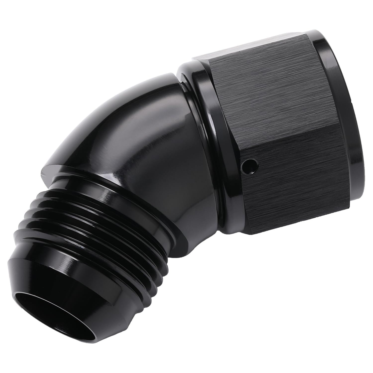 Podavelle 45 Degree 12An Male To 12An Female Swivel Full Flow Fitting Adapter Coupler Aluminum Black