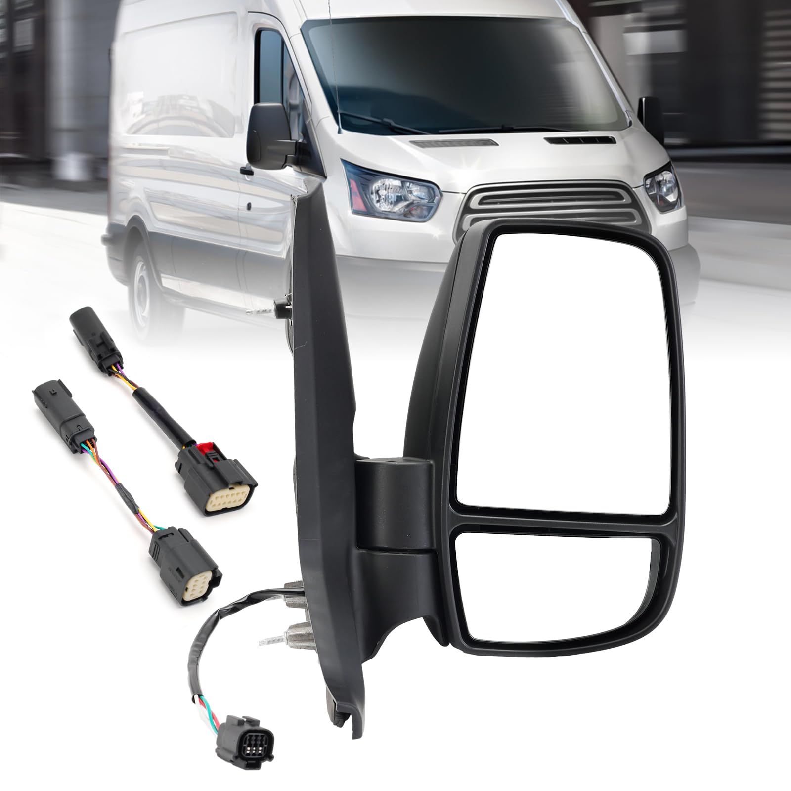 Mofoap Passenger Side Mirror,Mirror Compatible With 2015-2025 Ford Transit 150 250 350 350 Hd,Transit Side View Power Glass Towi