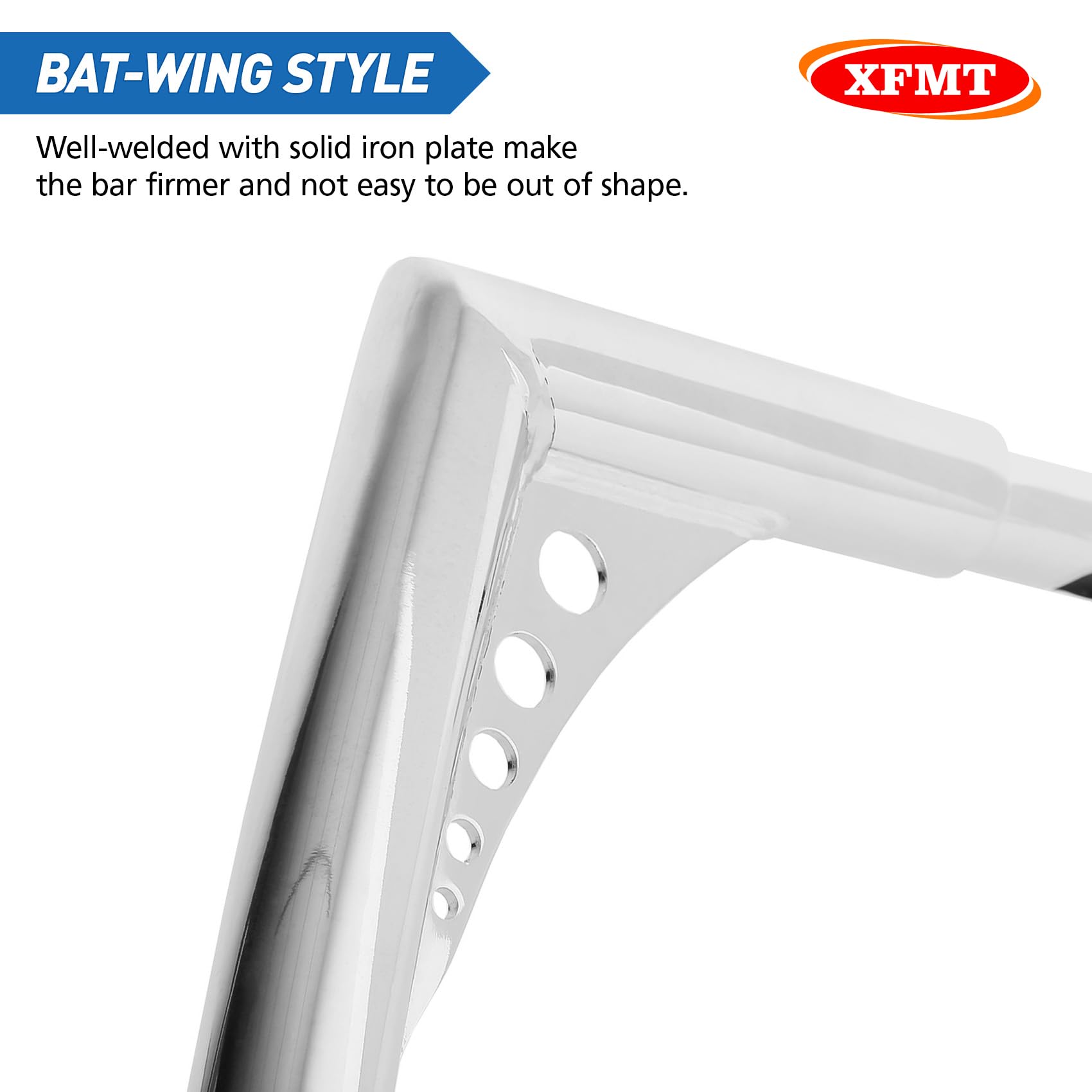 Xfmt Motorcycle Chrome 10'' Rise Ape Hangers Bar 1-1/4'' Batwing Handlebar For Harley Sportster Xl Softail Dyna Road King