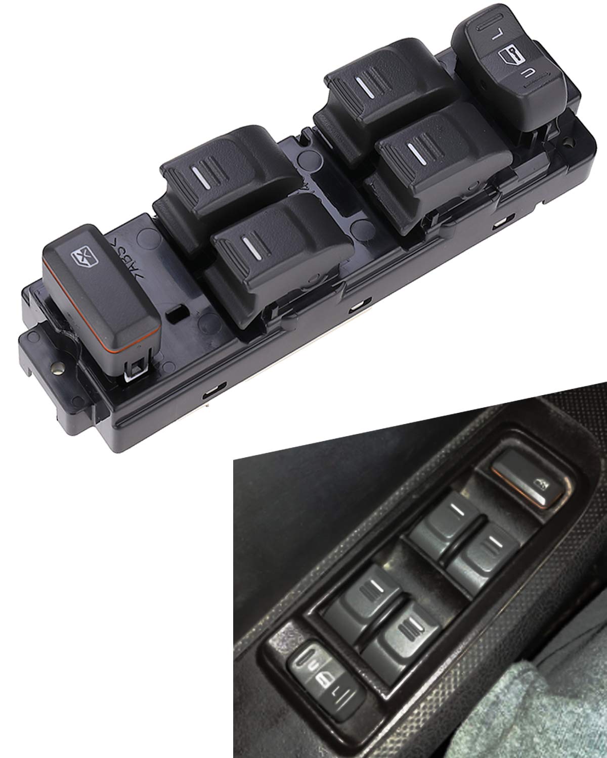 25779767 Driver Side Power Window Master Switch Replacement For Colorado 2004-2012/Replacement For Canyon 2004-2012 /H3 2006-2010/H3T 2009-2010/With White Backlight