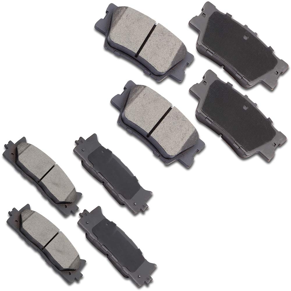 Cciyu D1222 D1212 Front & Rear Professional Ceramic Brake Pads Set Fit For 2013-2018 For Lexus Es300H,2007-2018 For Lexus Es350,