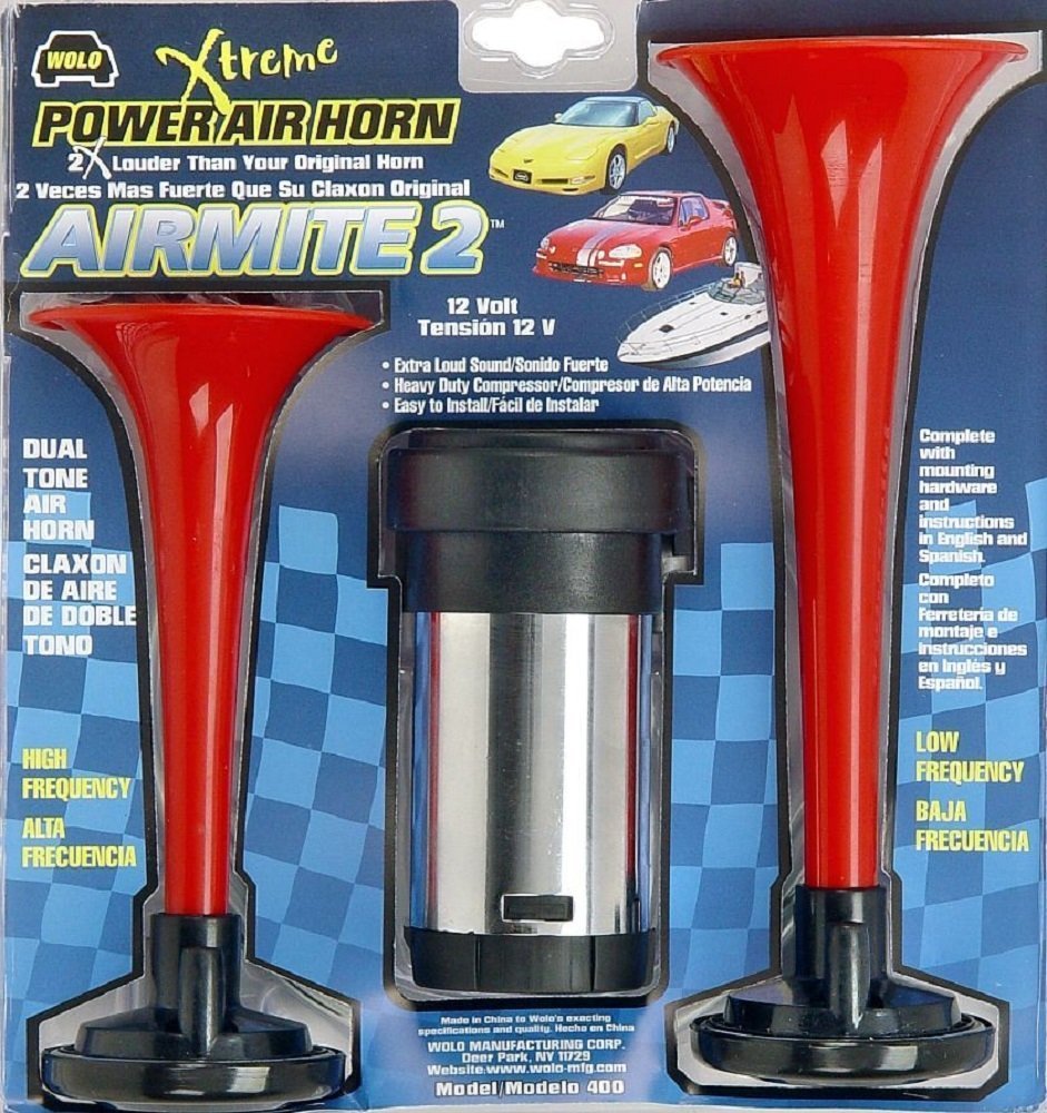 Wolo (400) Airmite 2 Power Air Horn - 12 Volt, Low And High Tone