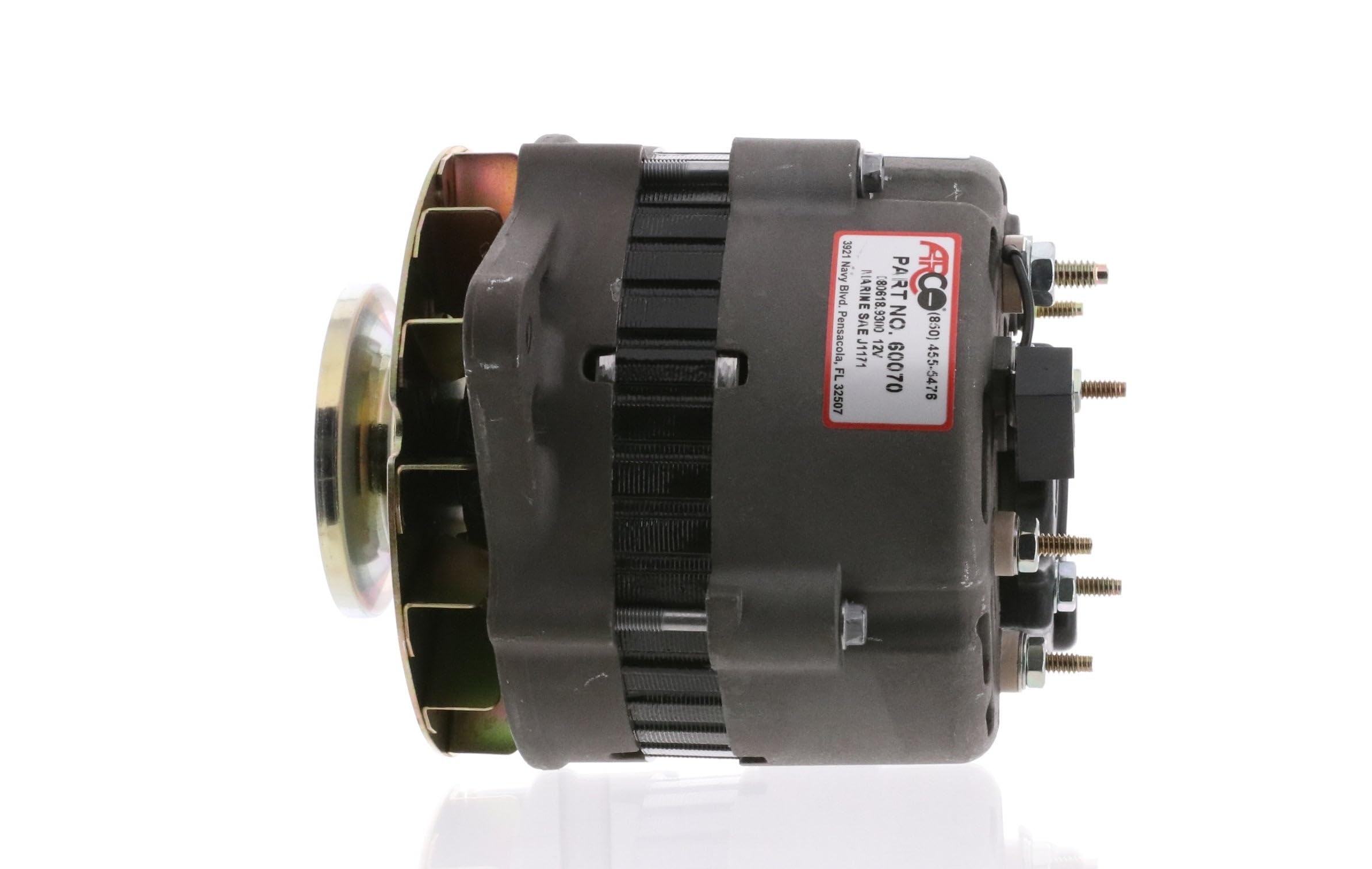 ARCO 60070 Alternator for Late Model Volvo Penta - 12 Volt, 65 Amp, Internal Regulator
