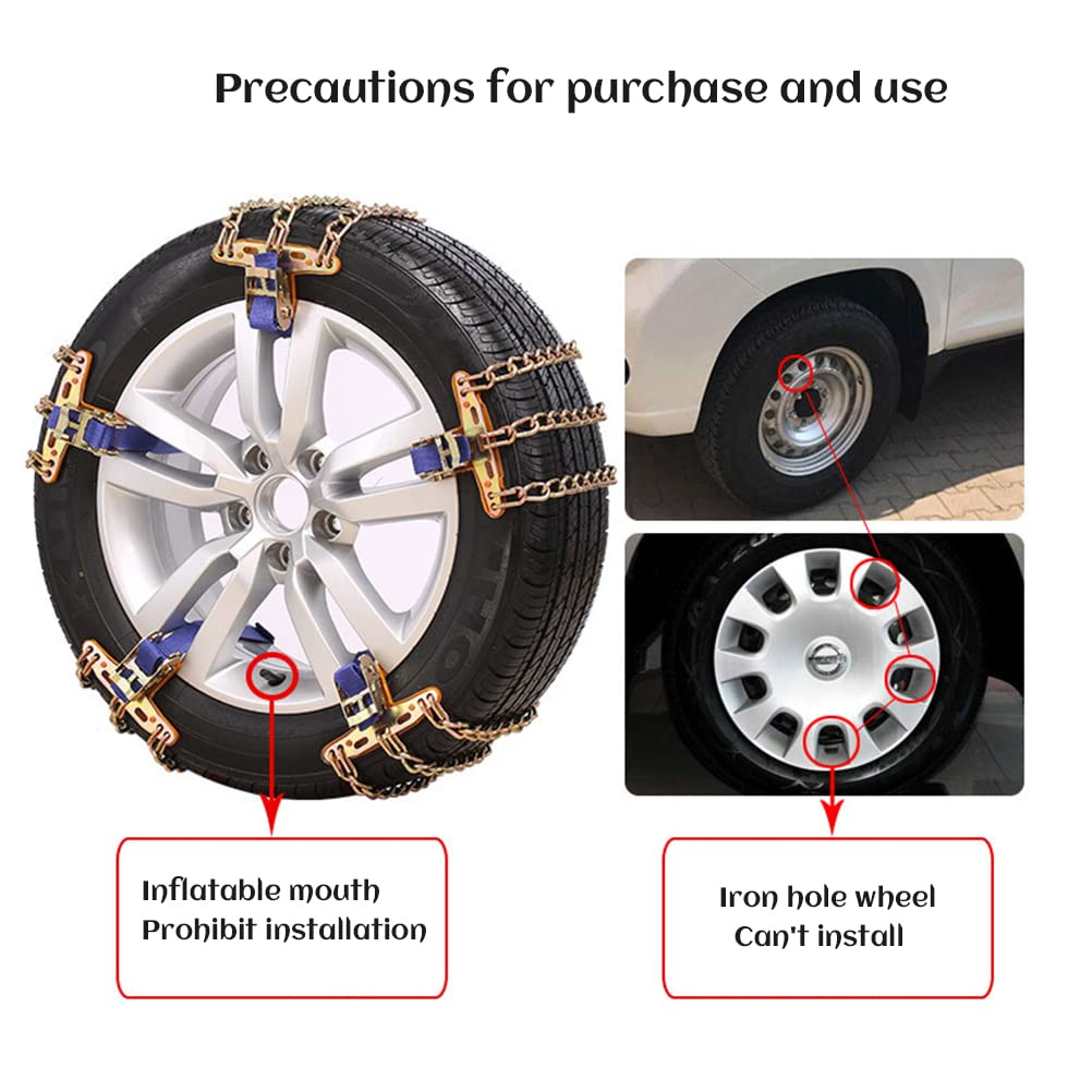 Anti Slip Tire Chains, (1*Anti Slip Tire Chains) Snow Chains Car Anti Slip Tire Chains Anti Skid Tire Snow Chains for Car SUV Tr