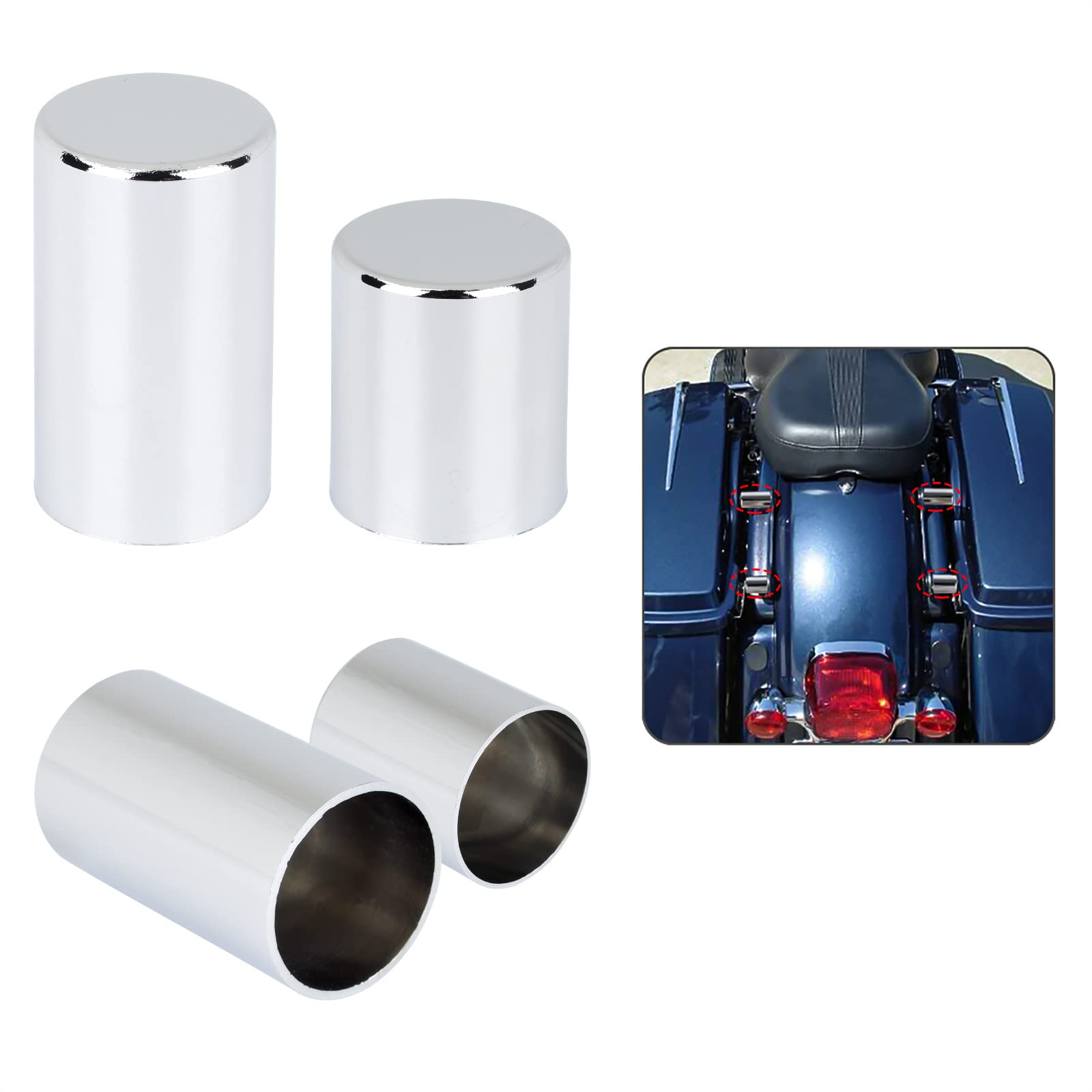 Bravema 4 PCS Docking Hardware Covers Kit, Motorcycle Magnet Cover Kit Fit for 2009-2023 Harley Touring Street Glide, Road Glide