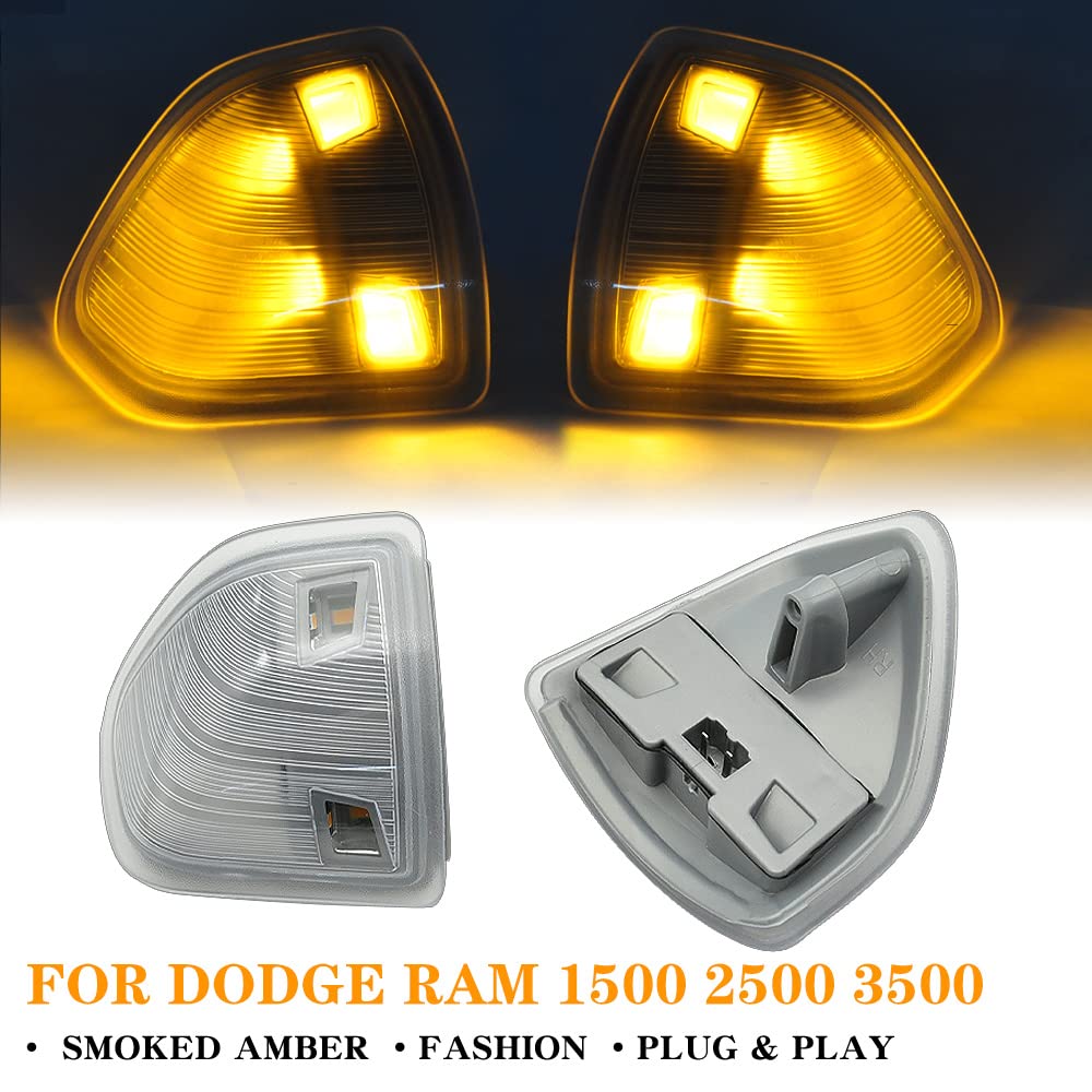 Cnpapc Led Side Mirror Turn Signal Light For Dodge Ram 1500 2500 3500 4500 5500 Left And Right Lamps Clear Cover Lens 68302828Aa