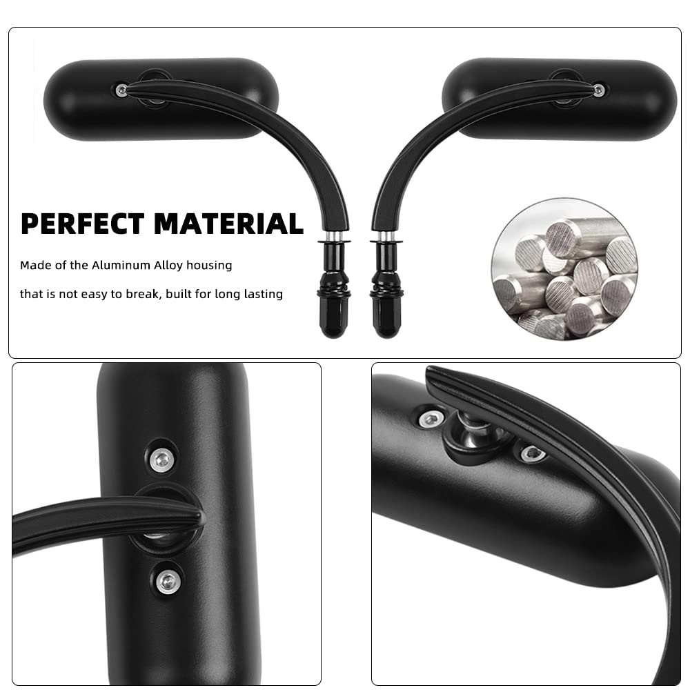 Goodfitment - Black Oval Shape Motorcycle Mirrors,Upgrade Rearview Motorcycle Mirrors Compatible With Harley Road King Softail S