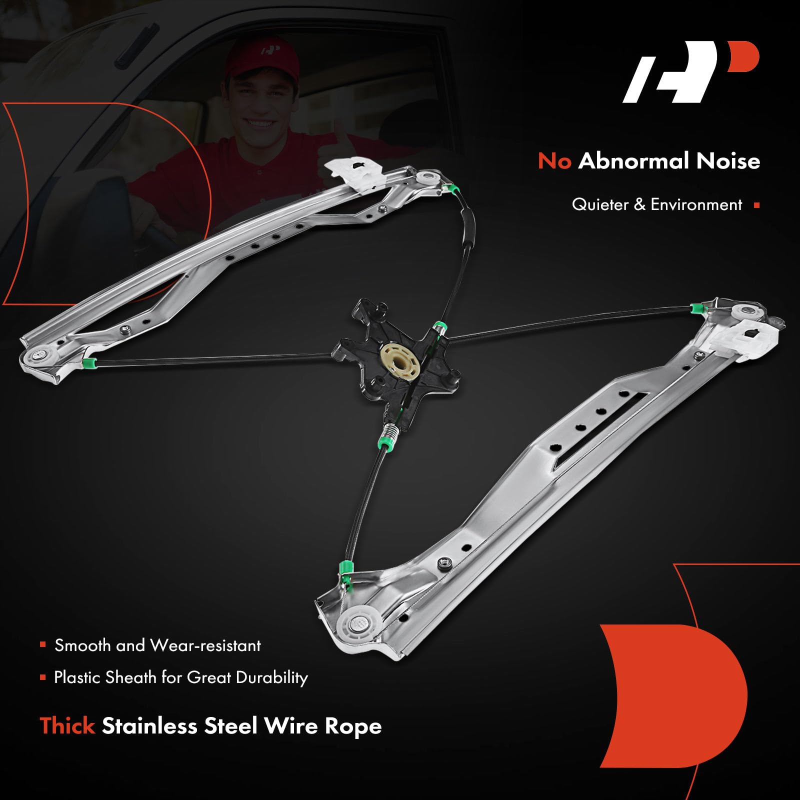 A-Premium Power Electric Window Regulator Without Motor Replacement For Town & Country Dodge Grand Caravan Ram C/V Volkswagen Ro