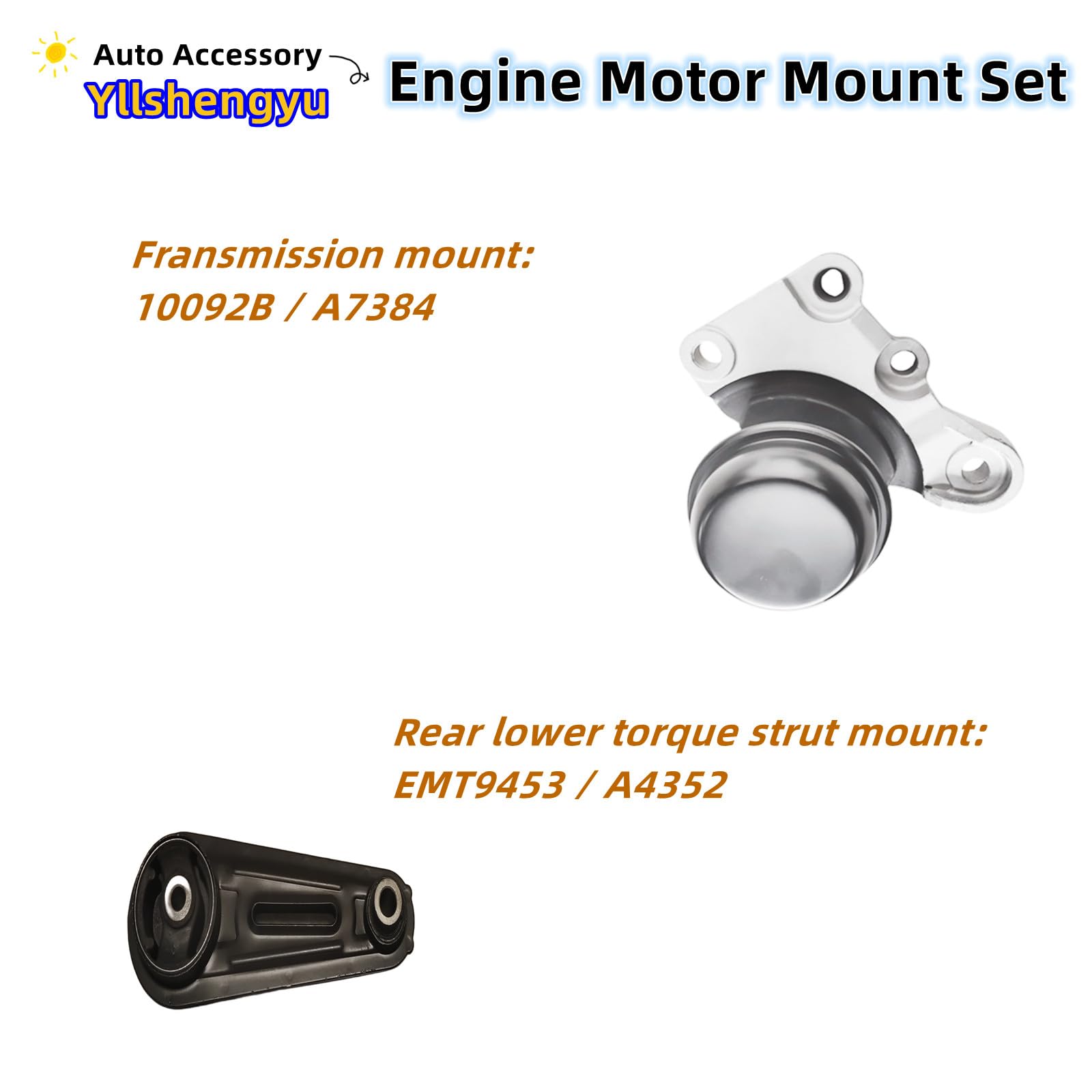 Yllshengyu 4Pcs Engine Motor Mount Kit Steel Compatible with Nissan Rogue 2008-2015 2.5L 2WD A7370 A7384 A4351 A