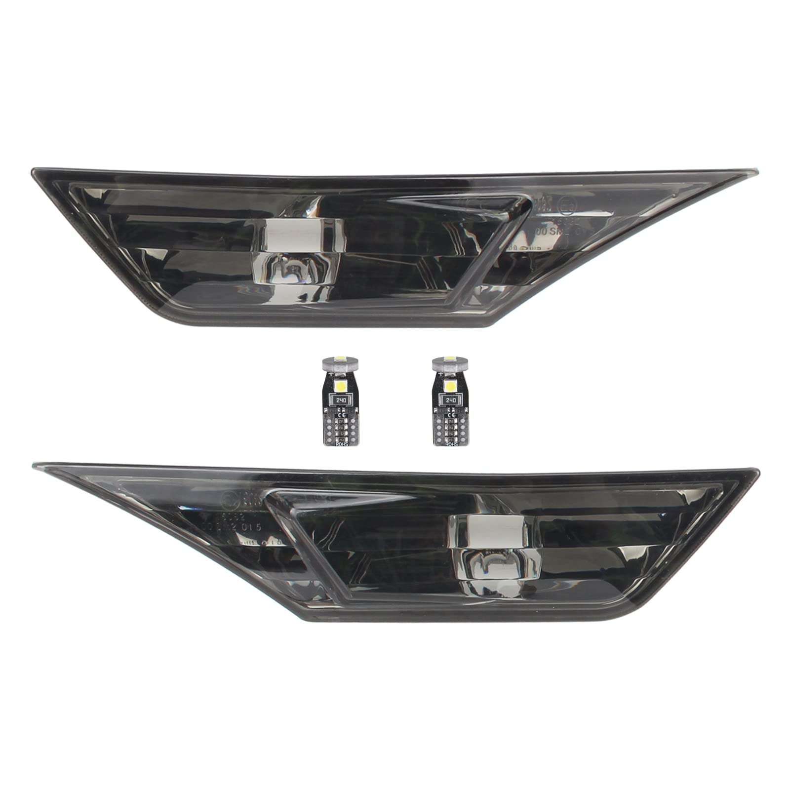 AUTOKAY Side Marker Lamp Turn Signal Light W/Led Bulbs Fits for Honda Civic 2016-2021-Smoke