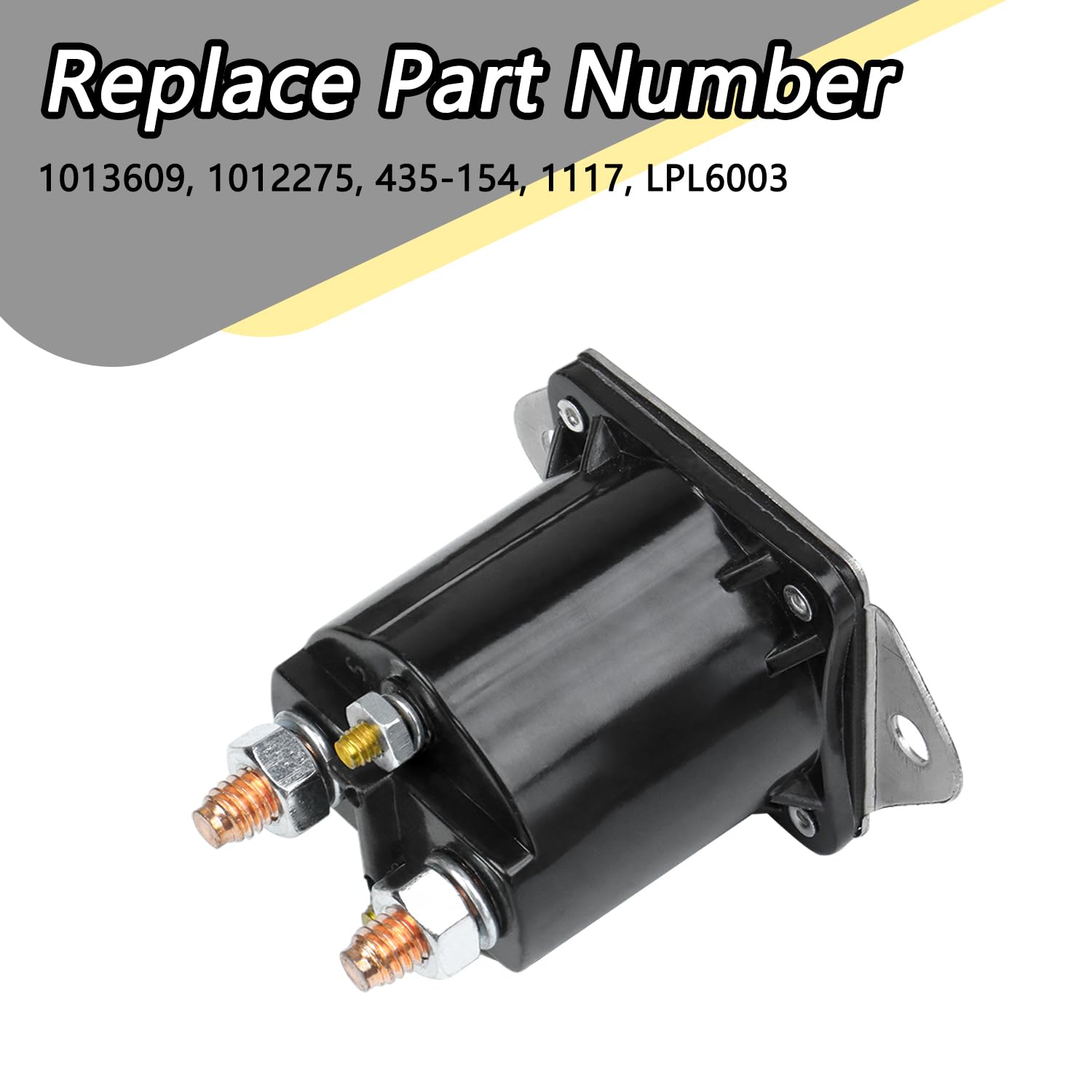 1013609 12V Golf Cart Solenoid Compatible With Club Car Ds & Precedent Gas 1984-Up Replace 1117, 1012275, 435-154, Lpl6003