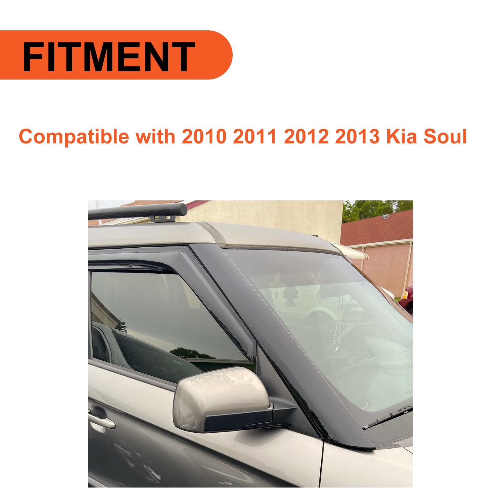 Ecotric Windshield A-Pillar Trim Panel Compatible With 2010-2013 Kia Soul Replacement For 861802K500 Exterior Molding Windshield