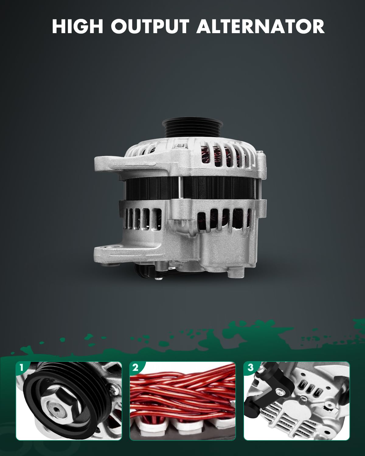 SCITOO Alternator Fit for Mazda Protege 1.8L 2.0L 1999-2003 - 12V 80 Amp CW 4-Groove Pulley, Replace OE 13719 AMT0107 A2TB0191 A