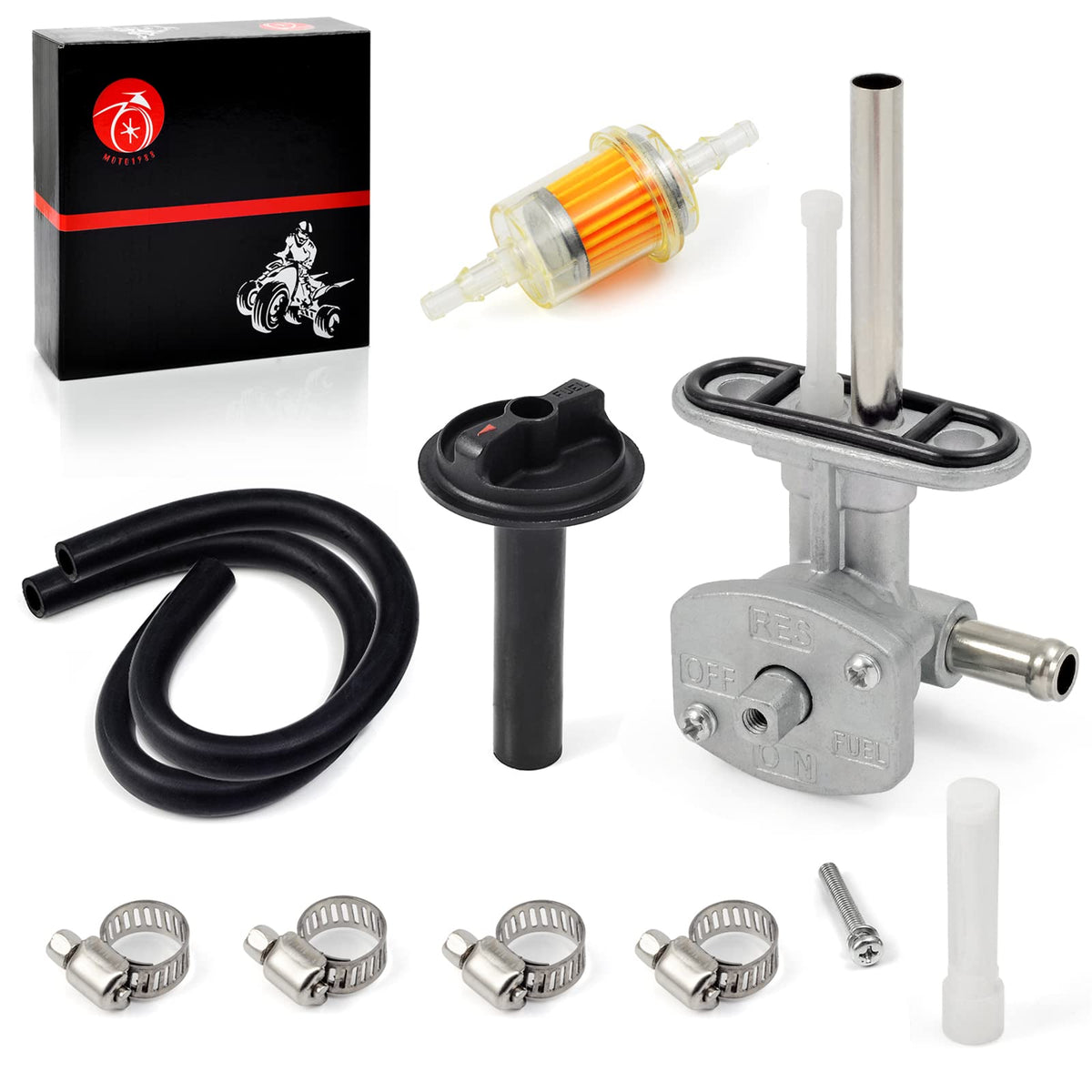 Moto1988 Fuel Valve Petcock & Lever Compatible With Yamaha Grizzly 350 Grizzly 660 Bruin 350 2002-2016 5Km-24500-10-00 1Ns-F4524-00-00