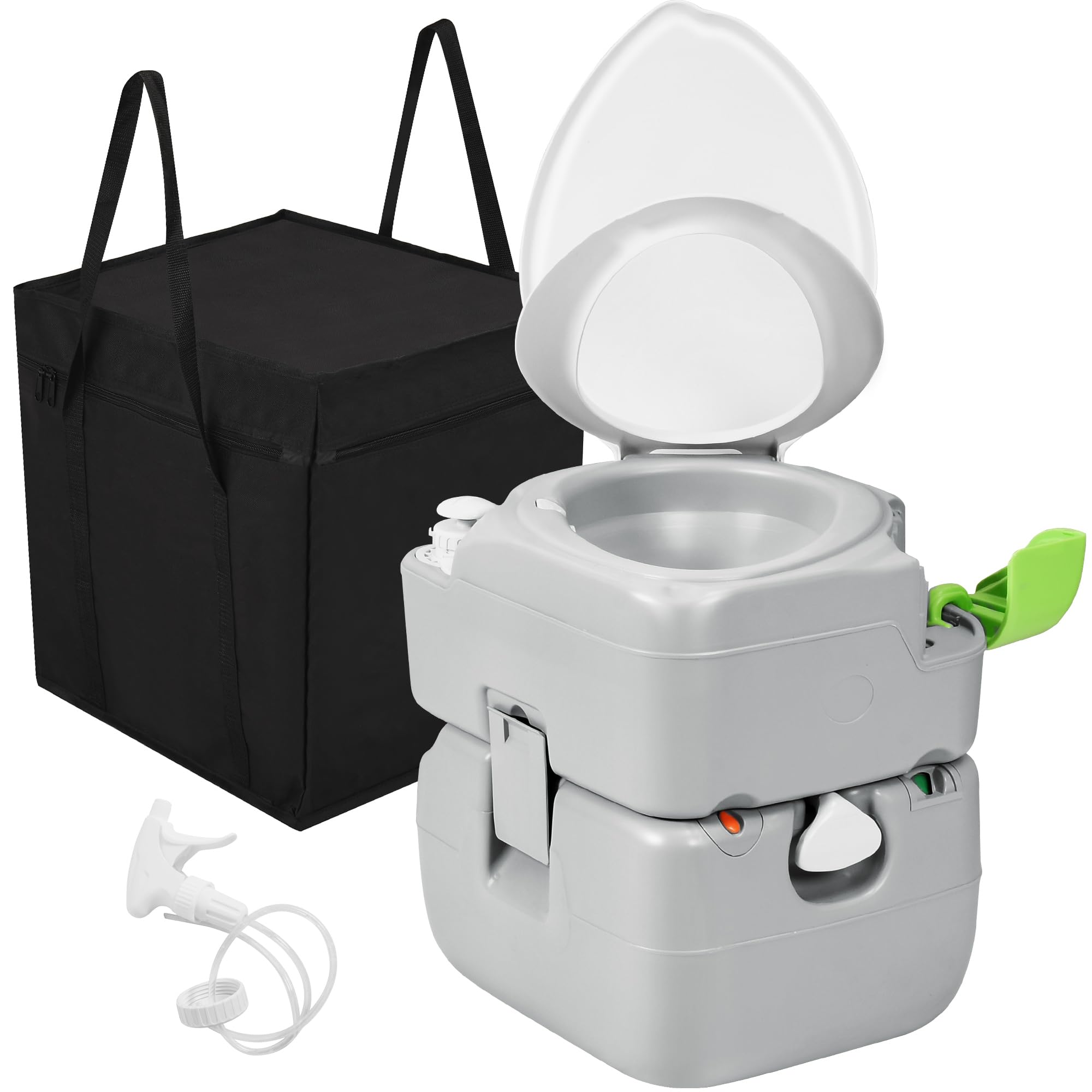 Yitahome Portable Toilet Camping Porta Potty 5.8 Gallon With Diagonal Deepened And Enlargerd Bowl, Hand Sprayer, Level Indicator