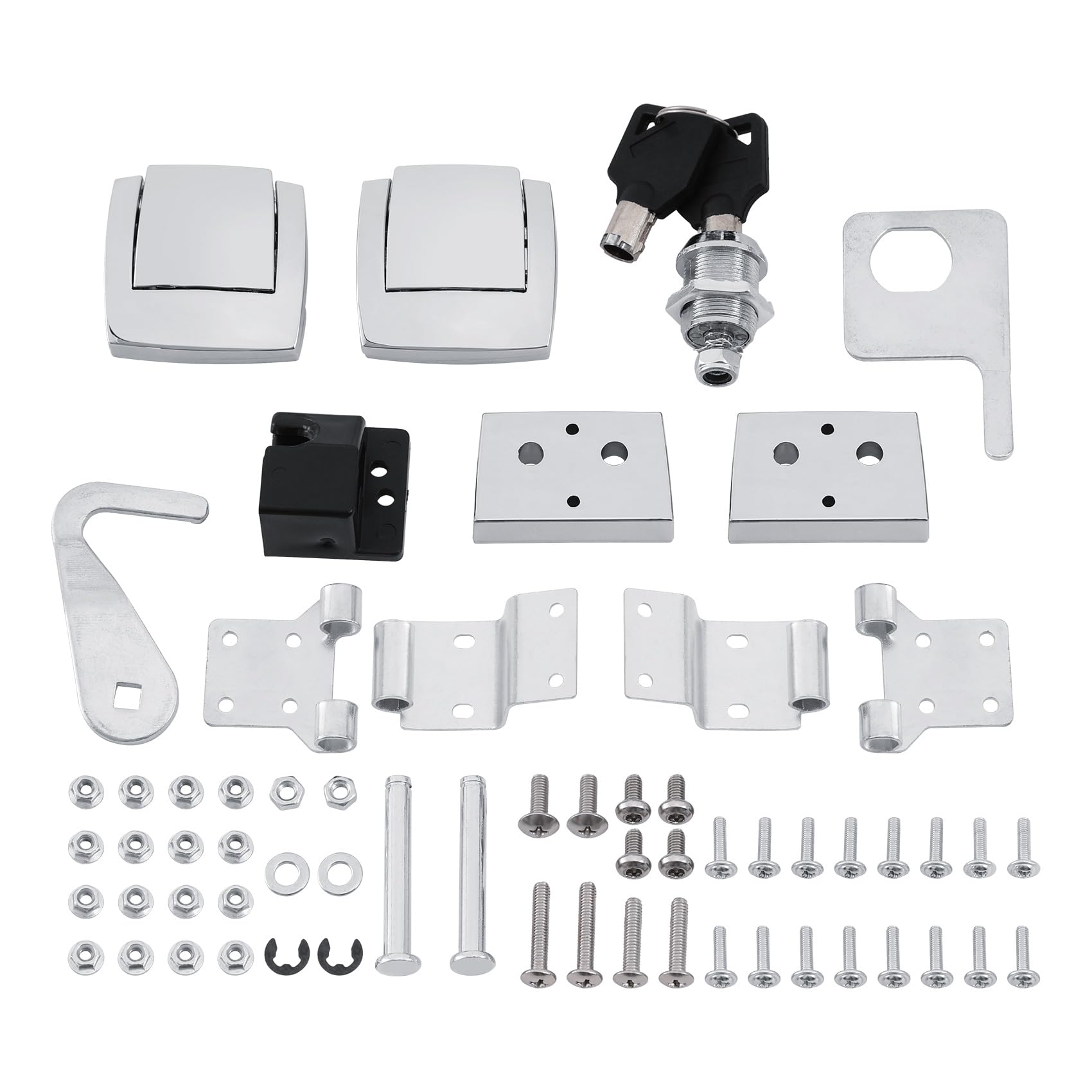 TCMT Chrome King Chopped Razor Pack Trunk Latches Hinges Lock with Keys Fit for Harley Tour Pack Electra Glide Road King Street 