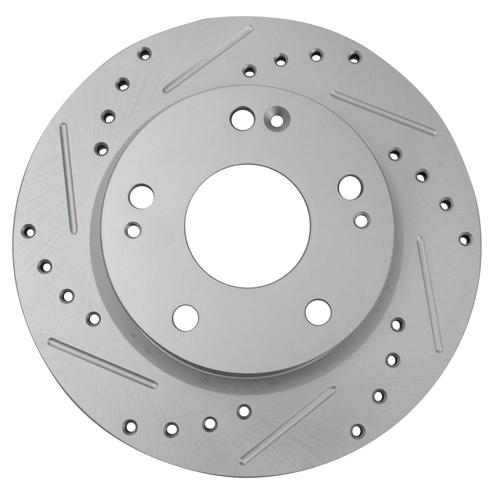 Trq Rear Performance Brake Rotors Set Solid Premium G-Coated Cross Drilled & Slotted Compatible With 2016-2023 Honda Civic 2019-