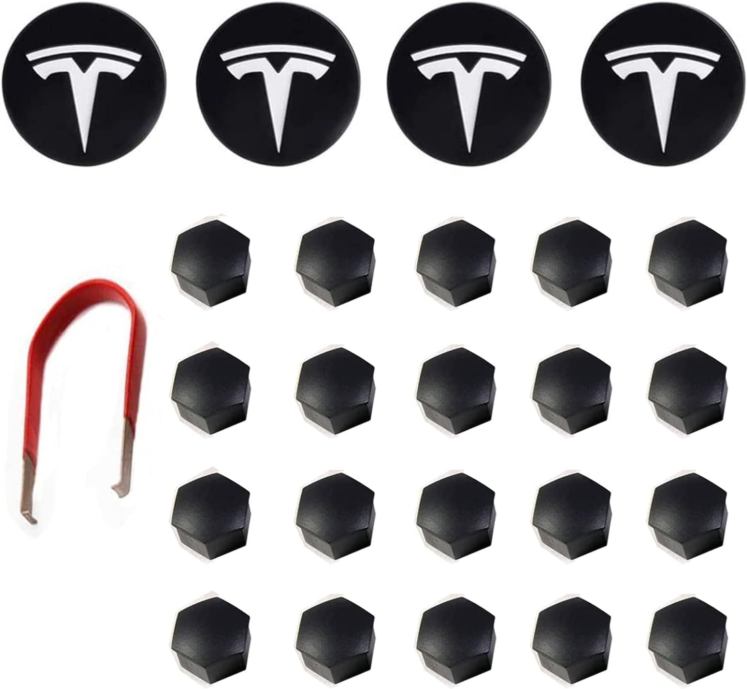 XINFOOB Tesla Model 3 Y Wheel Hub Caps Center Cover Silver Matte (4PCS) for XINFOOB Modification Hubcaps Tesla Accessories