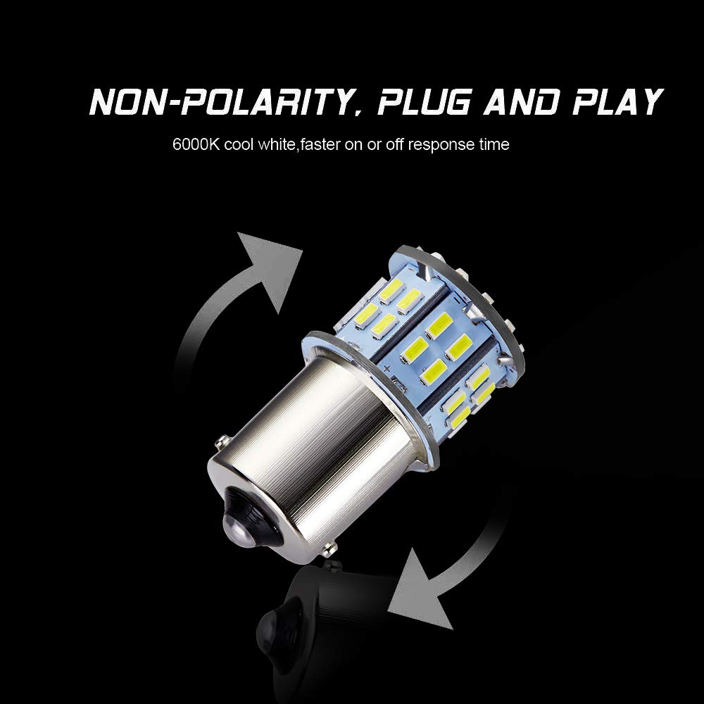 Auxlight 20 Pcs 1156 1141 1003 7506 Ba15S Rv Interior Light Bulbs, Super Bright 50Smd Led Replacement For 12 Volt Rv Camper Trailer Boat Trunk Interior Lights (6000K Xenon White)